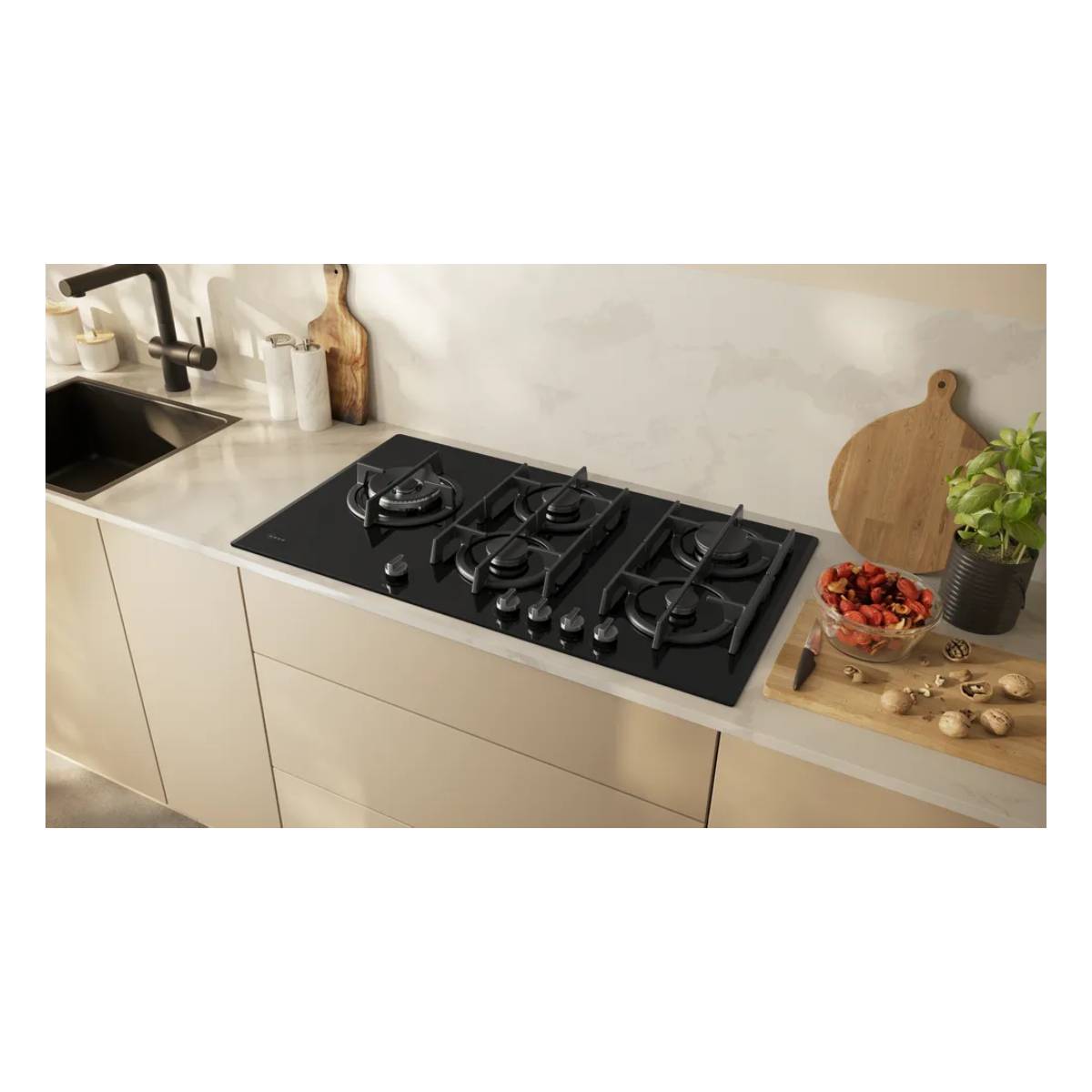 NEFF T29RHS4S0 Γυάλινη Εστία Υγραερίου 90 cm, Μαύρο | Neff| Image 2