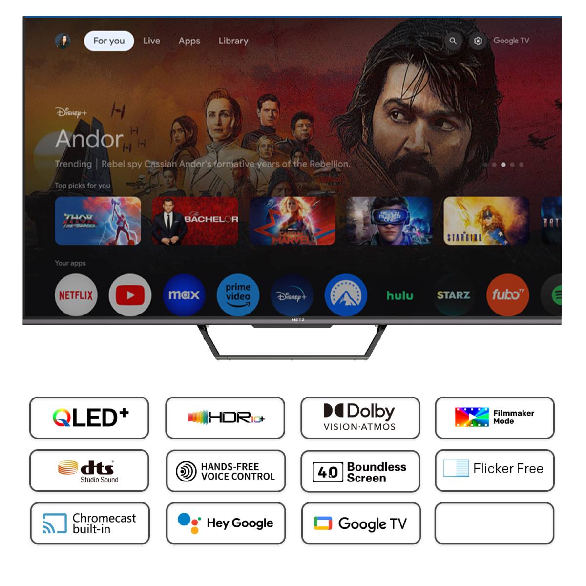 METZ 65MQD7500Z QLED 4K UHD Google Τηλεόραση, 65" | Metz| Image 8