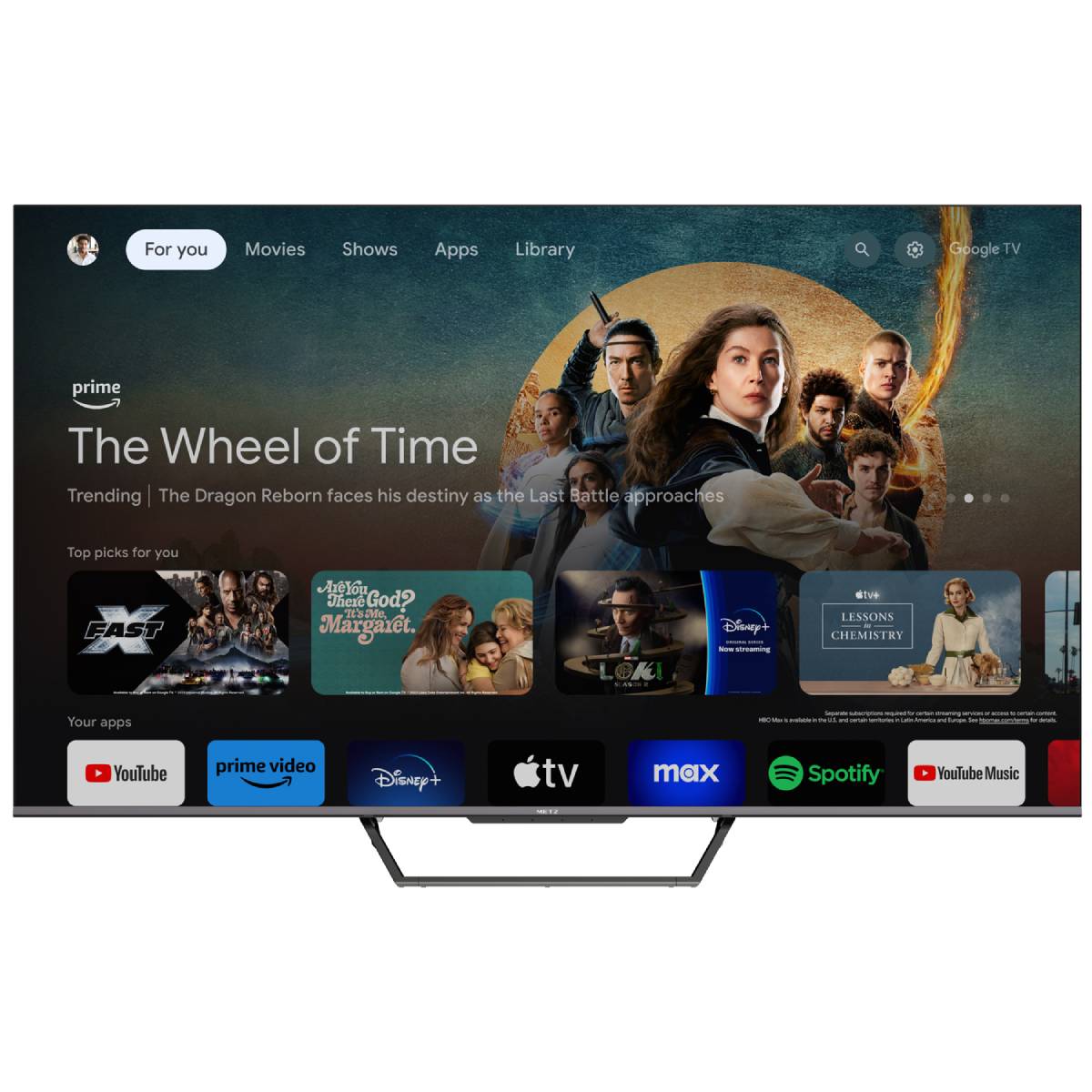 METZ 65MQD7500Z QLED 4K UHD Google Τηλεόραση, 65" | Metz| Image 2
