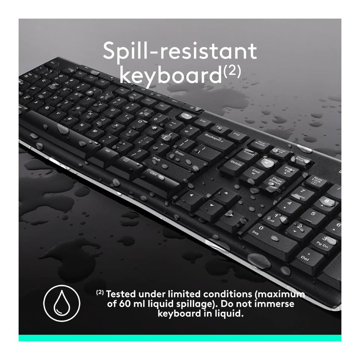 LOGITECH MK270 US Ασύρματο Πληκτρολόγιο με Ποντίκι, Μαύρο  | Logitech| Image 2