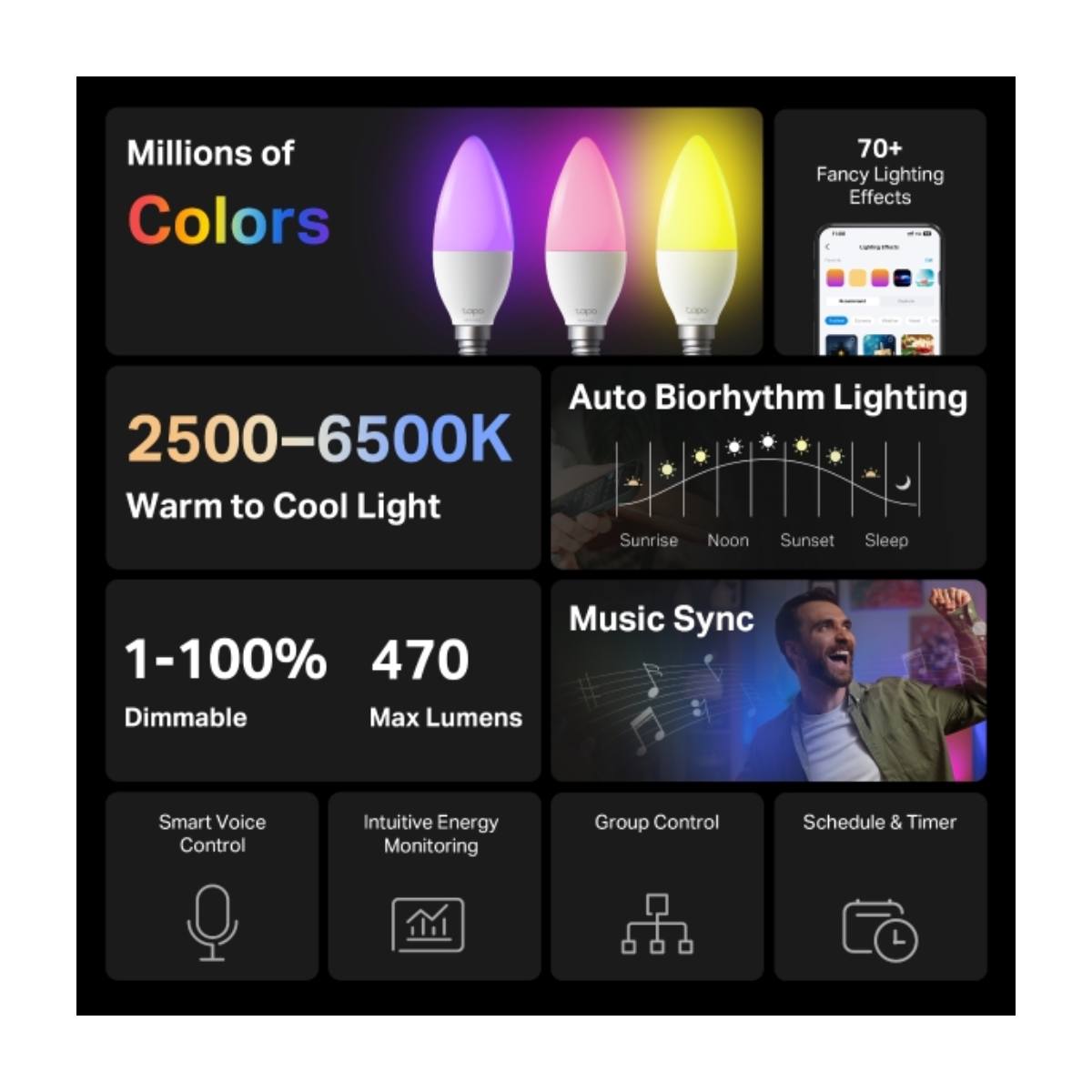 TP-LINK Tapo L430C Έξυπνη Λάμπα Candle LED, Πολύχρωμο | Tp-link| Image 2