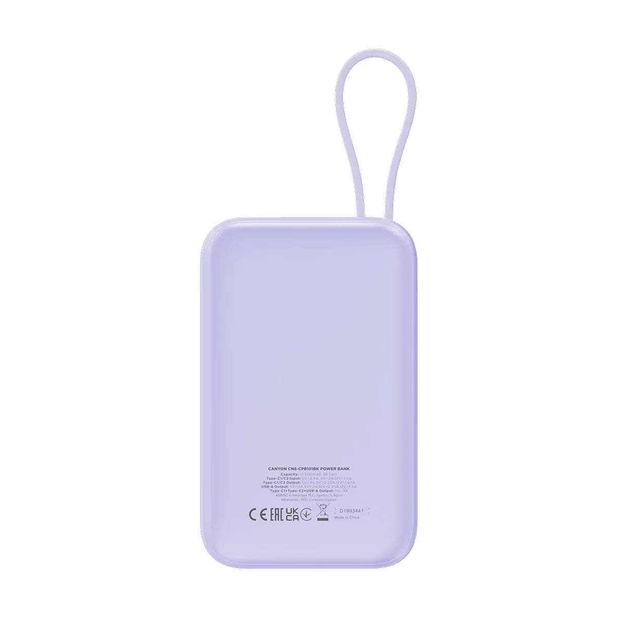 CANYON CNS-CPB101PU OnPower 101 Φορητή Μπαταρία 10000 mAh, Μωβ | Canyon| Image 3