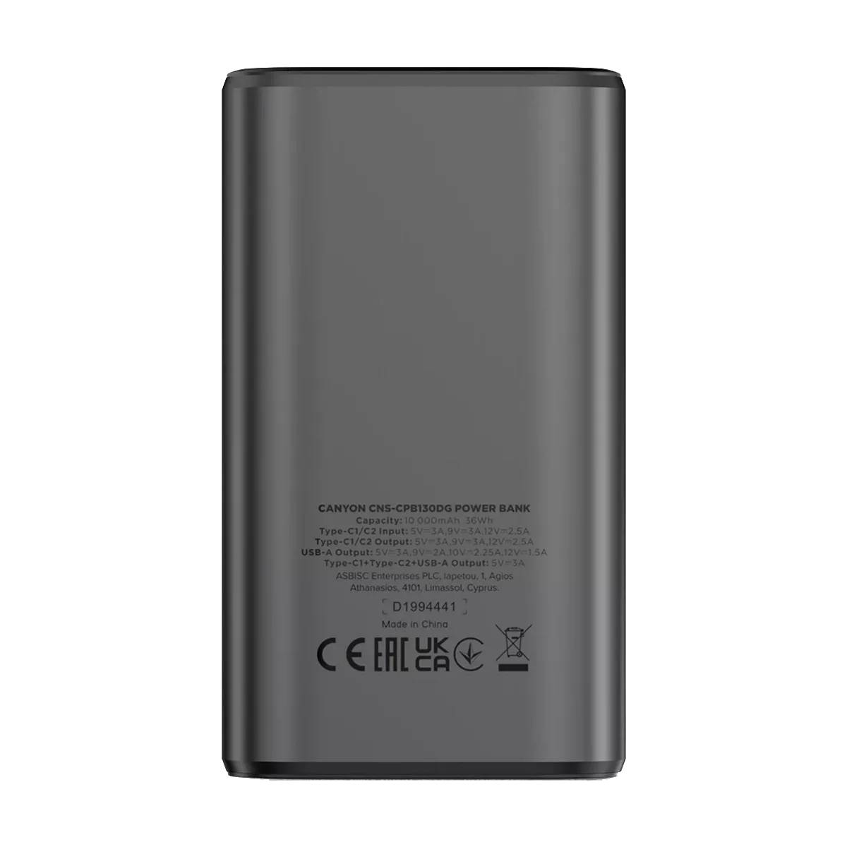 CANYON CNS-CPB130DG OnPower 130 Φορητή Μπαταρία 10000 mAh, Μαύρο | Canyon| Image 4