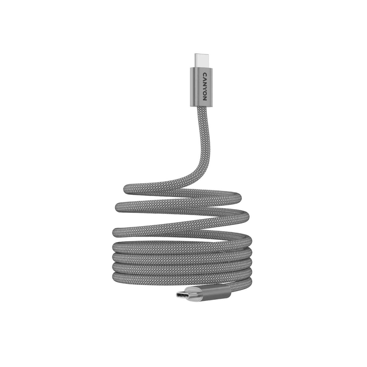 CANYON CND-CCMG60AB15LG Καλώδιο Φόρτισης Type-C σε Type-C 1m, Γκρίζο | Canyon| Image 3