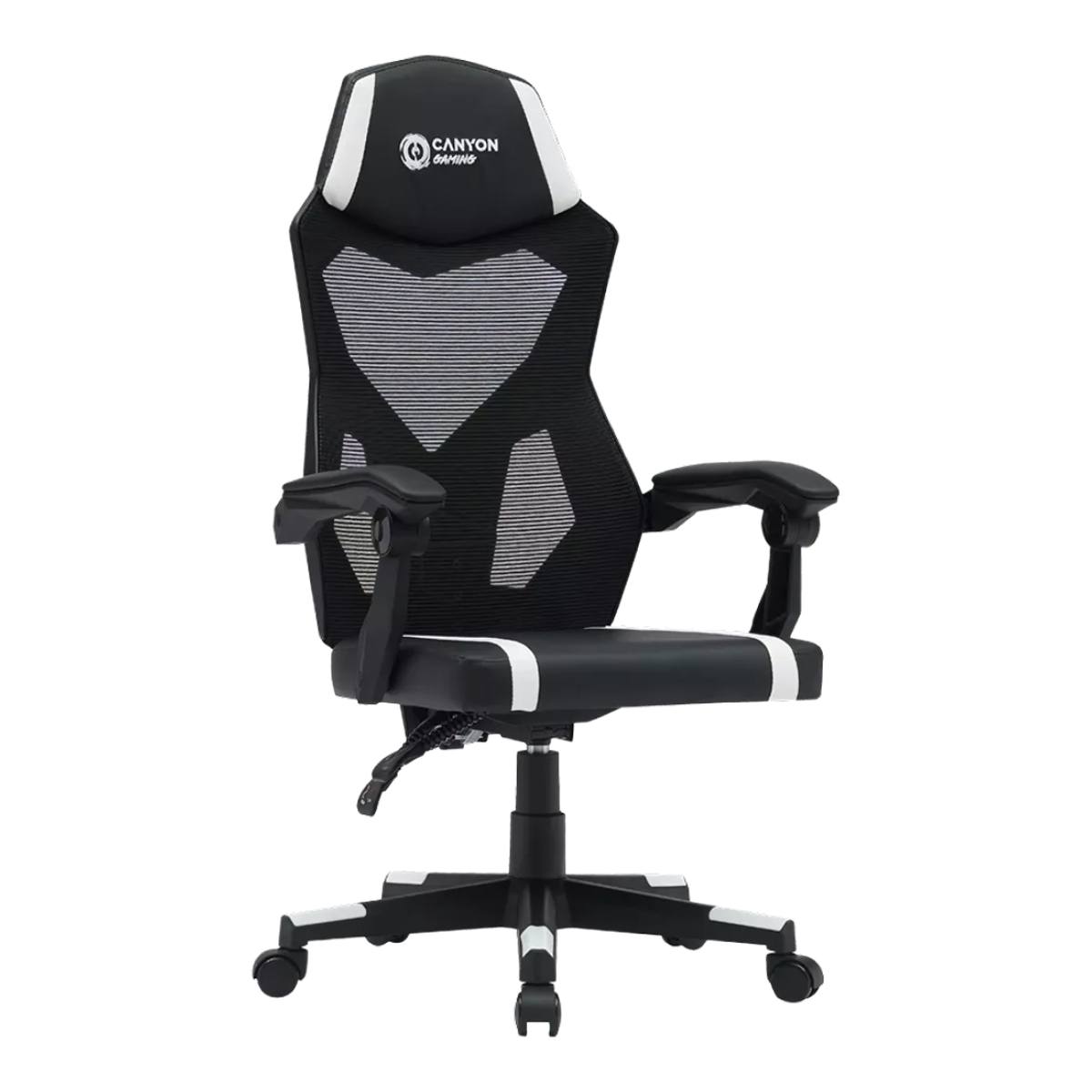 CANYON CNE-MCH01W Flow Καρέκλα Gaming, Μαύρο/Άσπρο | Canyon| Image 2