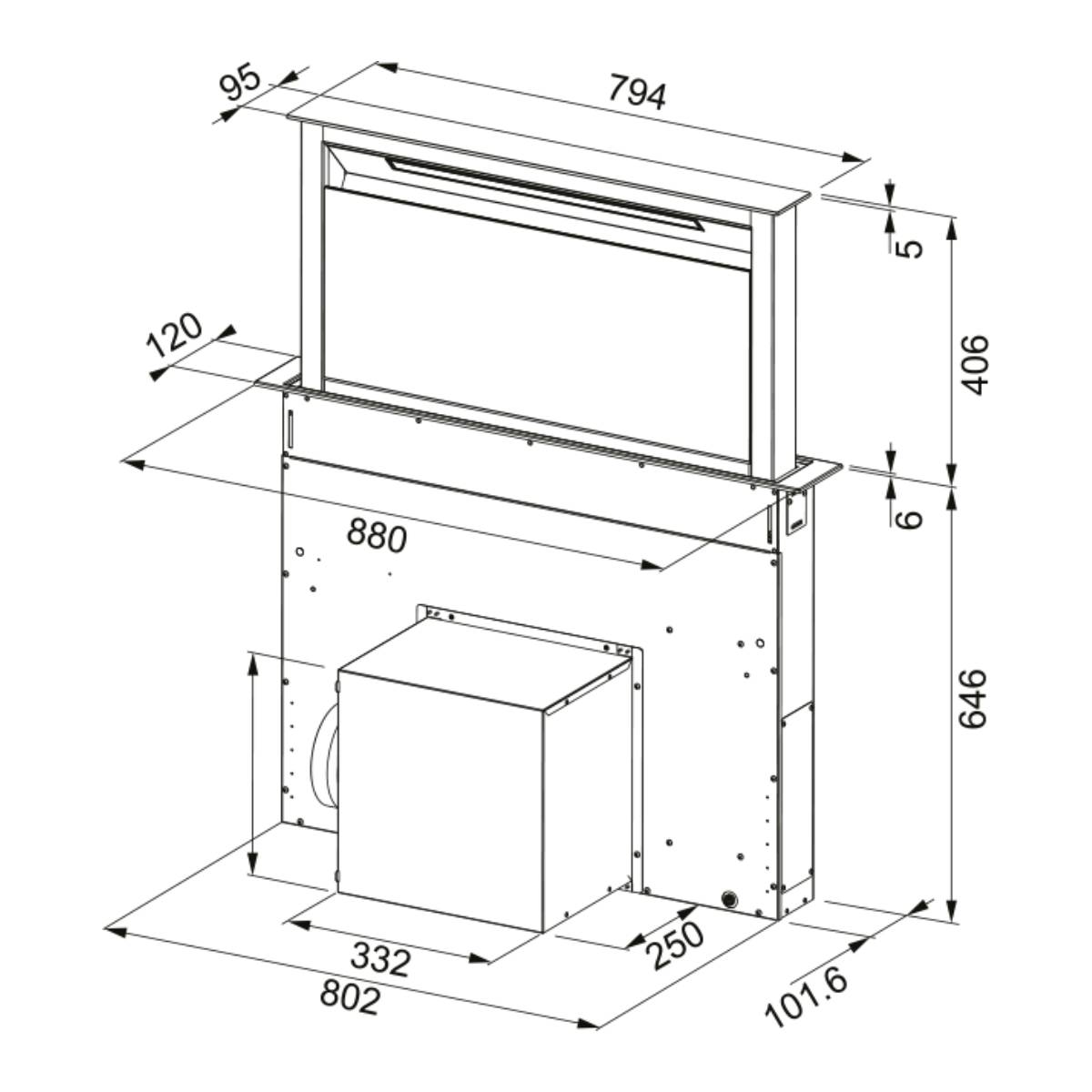 FRANKE FDW 908 IB XS Βυθιζόμενος Απορροφητήρας Πάγκου, Μαύρο | Franke| Image 4