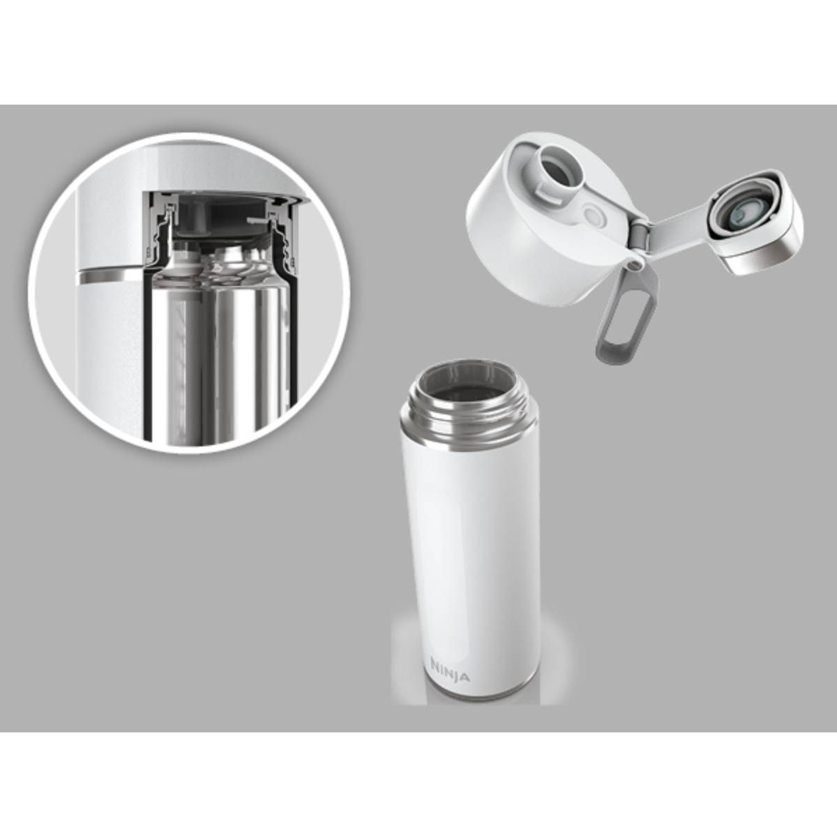 NINJA Thirsti Ταξιδιωτικός Θέρμος 530 ml, Άσπρο | Ninja| Image 2