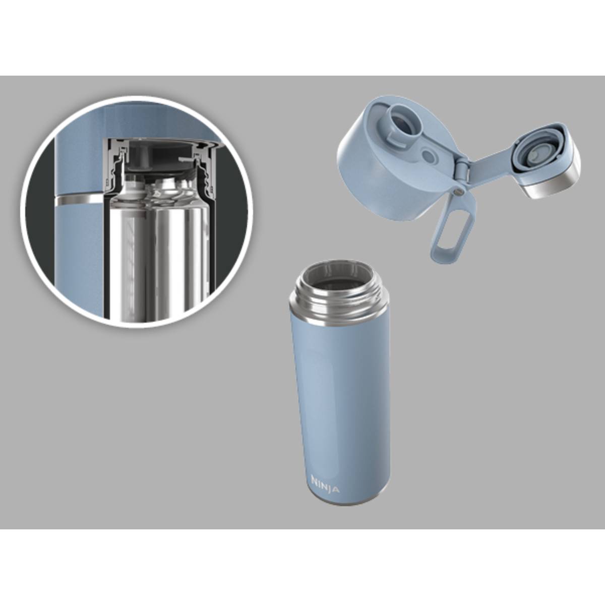NINJA Thirsti Ταξιδιωτικός Θέρμος 530 ml, Μπλε | Ninja| Image 2