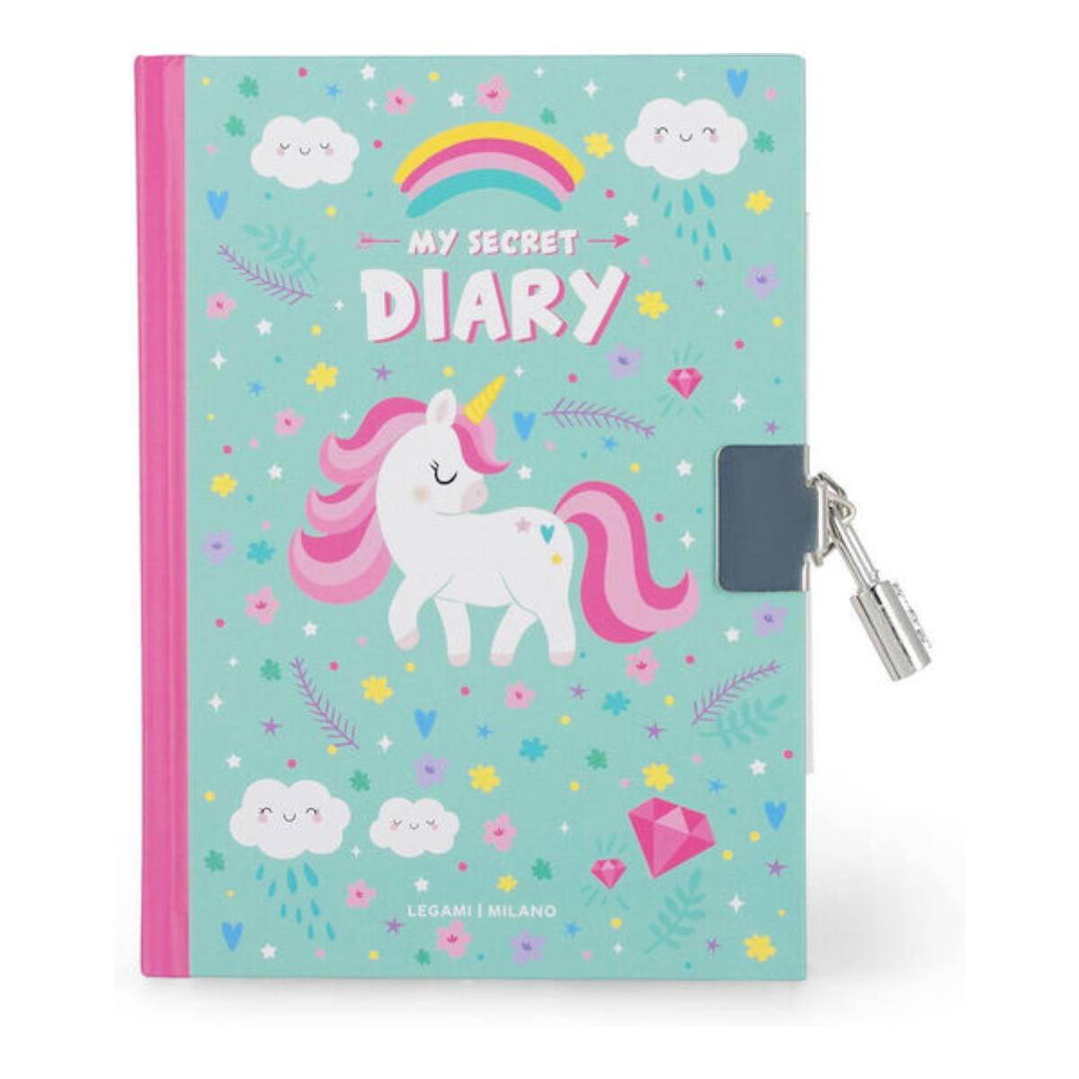 LEGAMI DIA0011 Milano Unicorn Σημειωματάριο με Λευκές Σελίδες και Λουκέτο, Πολύχρωμο | Legami| Image 3