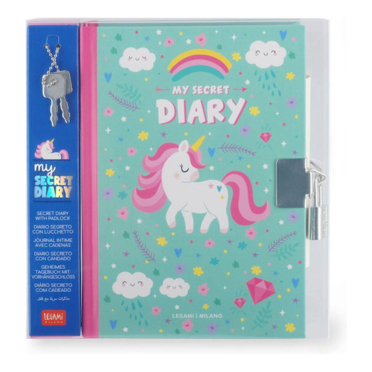 LEGAMI DIA0011 Milano Unicorn Σημειωματάριο με Λευκές Σελίδες και Λουκέτο, Πολύχρωμο | Legami| Image 4
