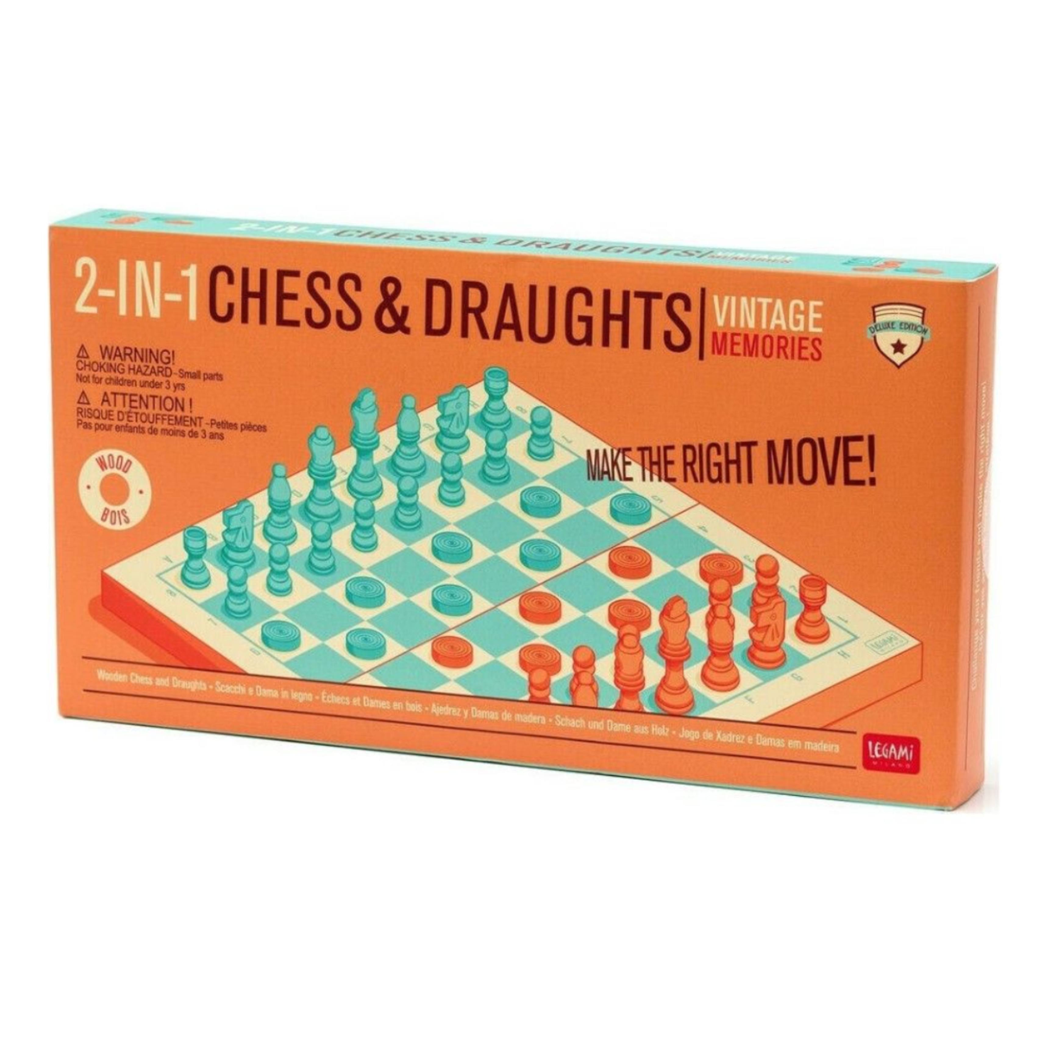 GAMI CD0001 Board Game Chess & Draughts 2‑in‑1 | Legami| Image 2