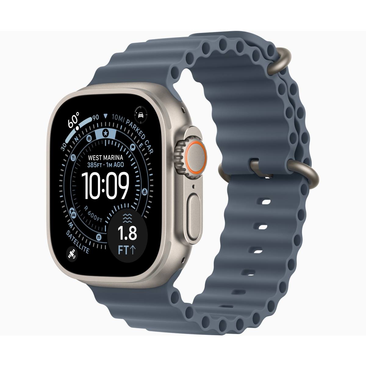 APPLE Smartwatch Ultra 3 GPS + Cellular 49mm, Φυσικό Τιτάνιο με Anchor Μπλε Λουράκι | Apple| Image 2