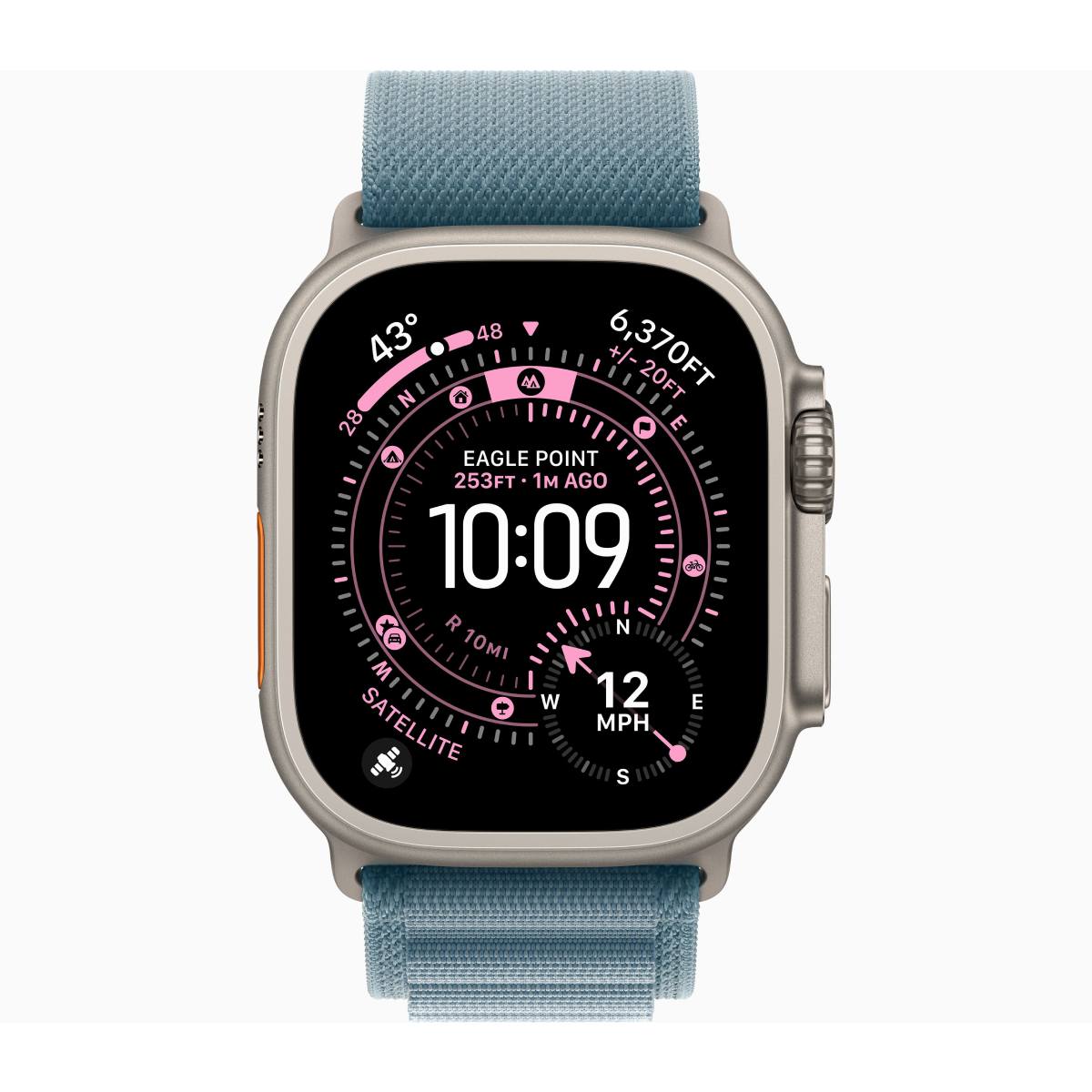 Image of suggested product: APPLE Smartwatch Ultra 3 GPS + Cellular 49mm, Φυσικό Τιτάνιο με Ανοιχτό Γαλάζιο Λουράκι Large