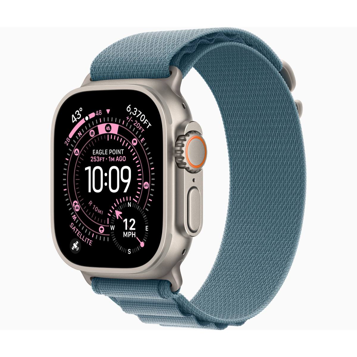 APPLE Smartwatch Ultra 3 GPS + Cellular 49mm, Φυσικό Τιτάνιο με Ανοιχτό Γαλάζιο Λουράκι Medium | Apple| Image 2
