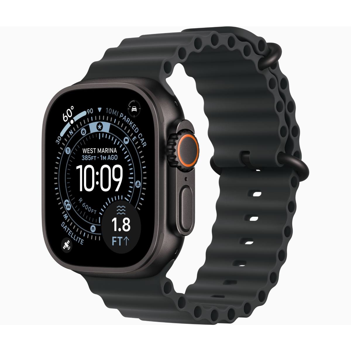 APPLE Smartwatch Ultra 3 GPS + Cellular 49mm, Μαύρο Τιτάνιο με Μαύρο Ocean Λουράκι | Apple| Image 2