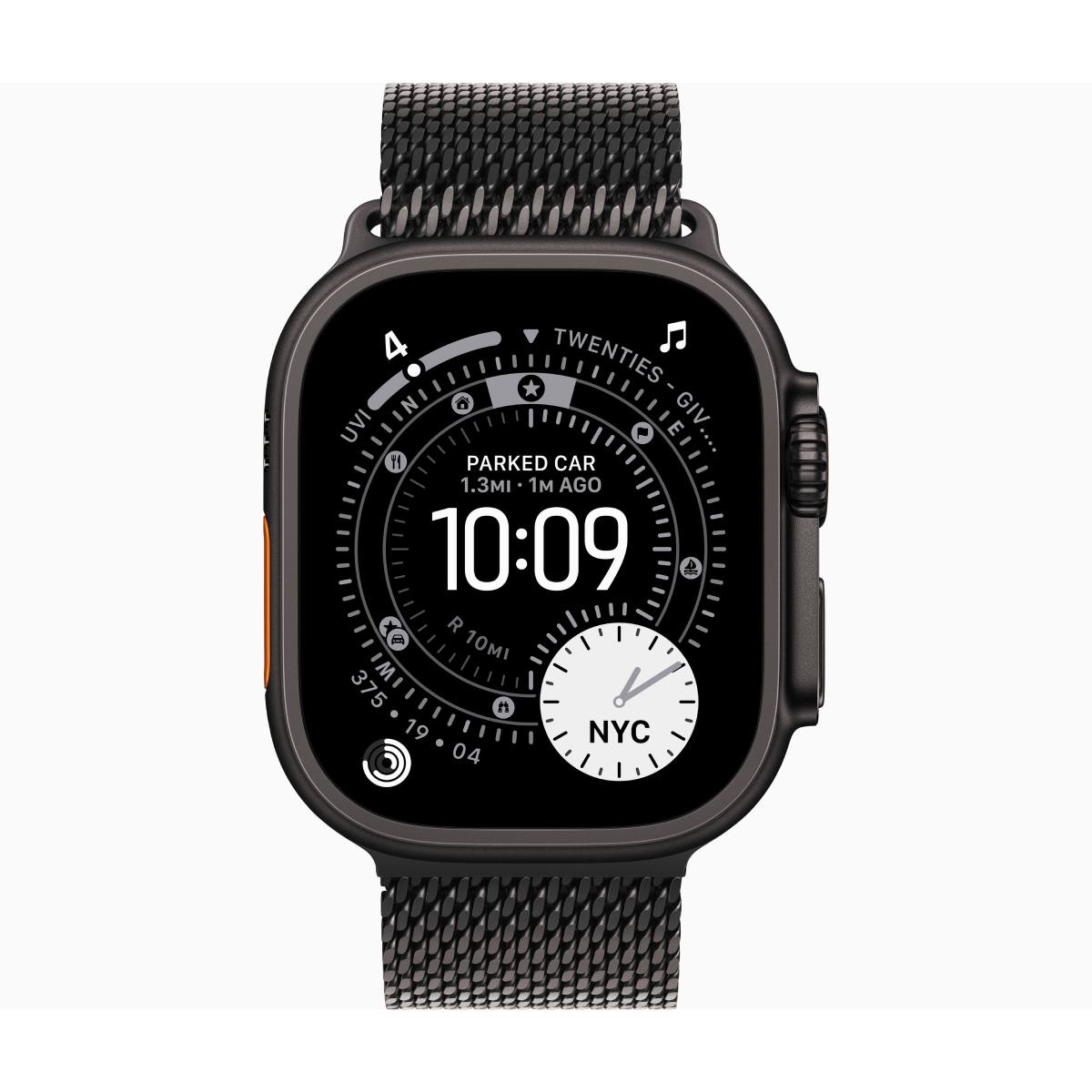 Image of suggested product: APPLE Smartwatch Ultra 3 GPS + Cellular 49mm, Μαύρο Τιτάνιο με Μαύρο Milanese Λουράκι Large