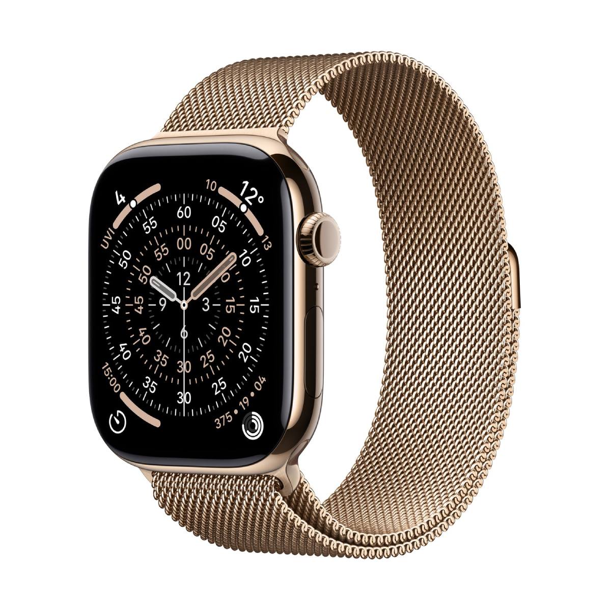 APPLE Smartwatch Series 11 GPS + Cellular 42 mm, Χρυσό Τιτανίου με Χρυσό Milanese Λουράκι  | Apple| Image 2