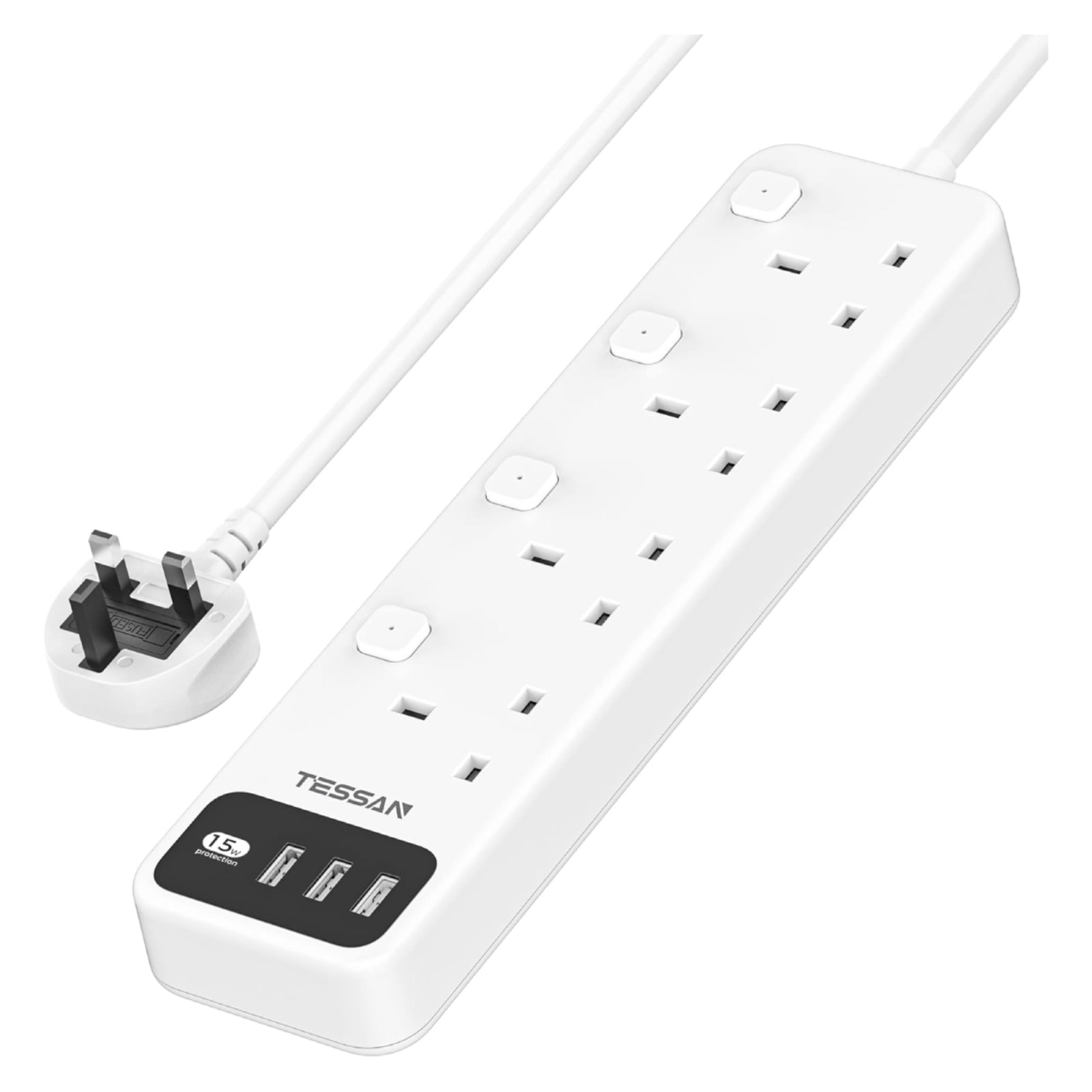 Image of suggested product: TESSAN TS-B204-UK UK Extension Cord, 2 meters