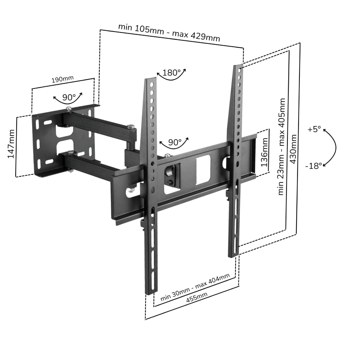 SUPERIOR SUPSTV003 TV Wall Mount Base, 32″ up to 55″ | Superior| Image 5
