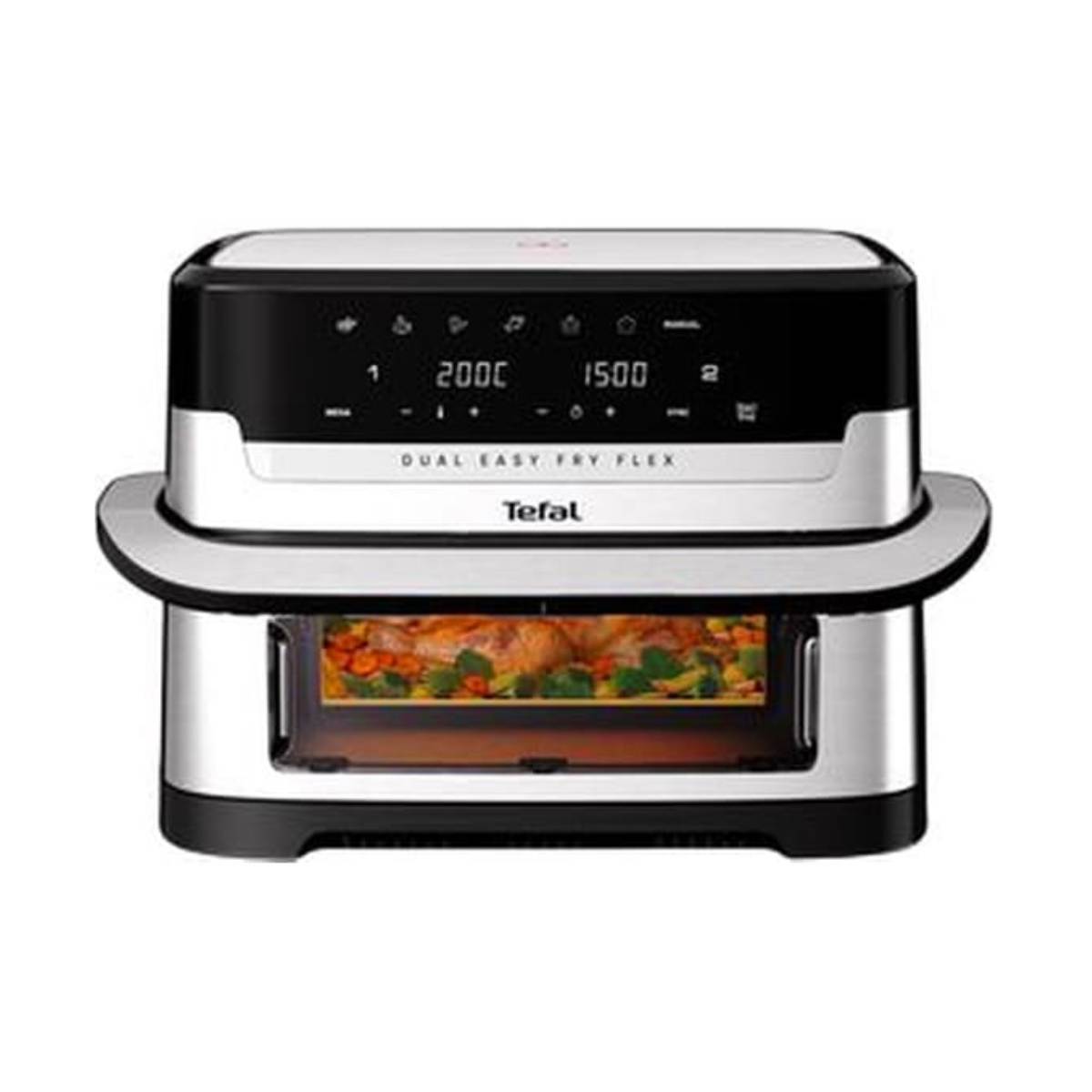 Image of suggested product: TEFAL EY922D Dual Easy Fry Flex Φριτέζα Αέρος 9 Λίτρα, Ασημί/Μαύρο