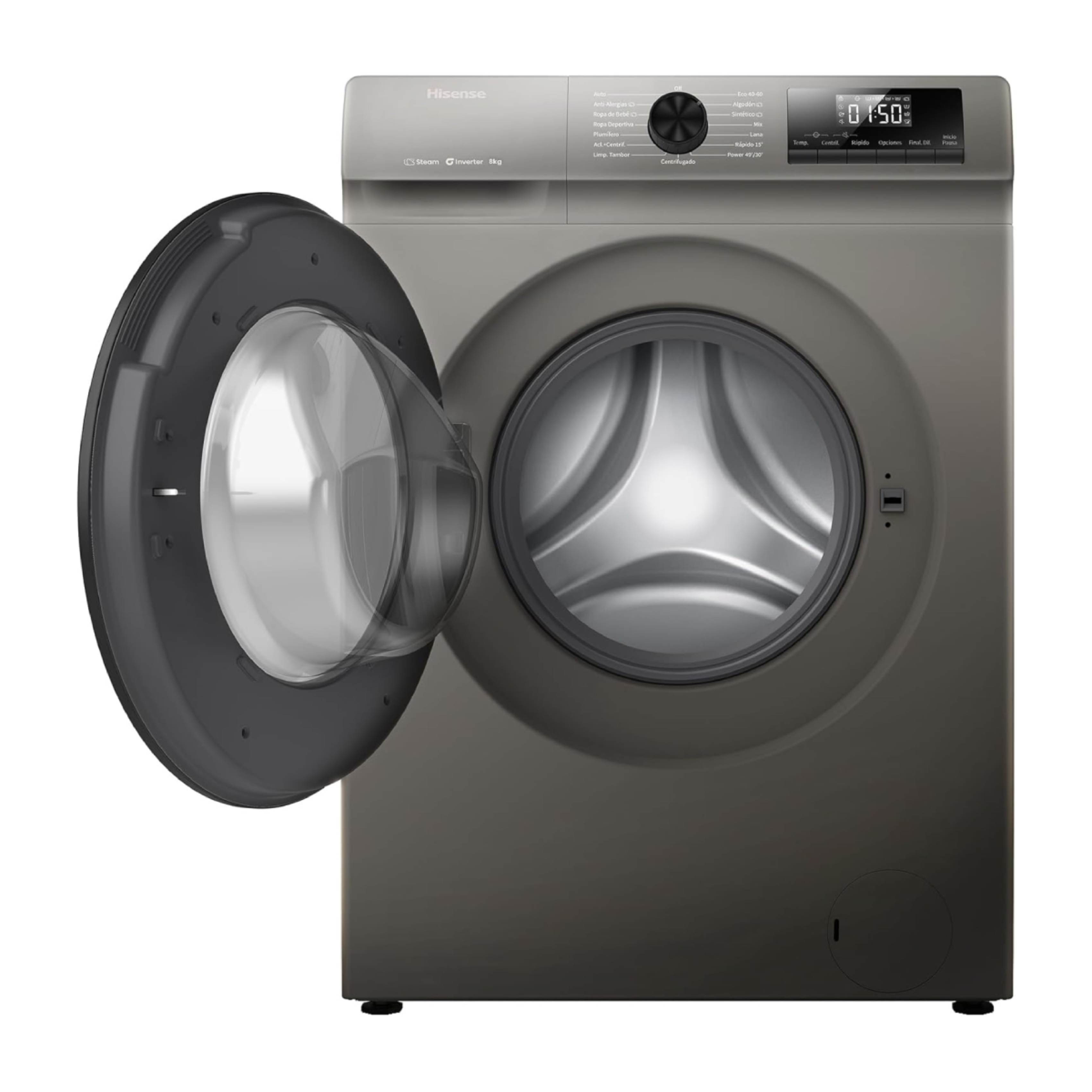 HISENSE WF1Q8041BT Πλυντήριο Ρούχων 8 kg, Γκρίζο  | Hisense| Image 2