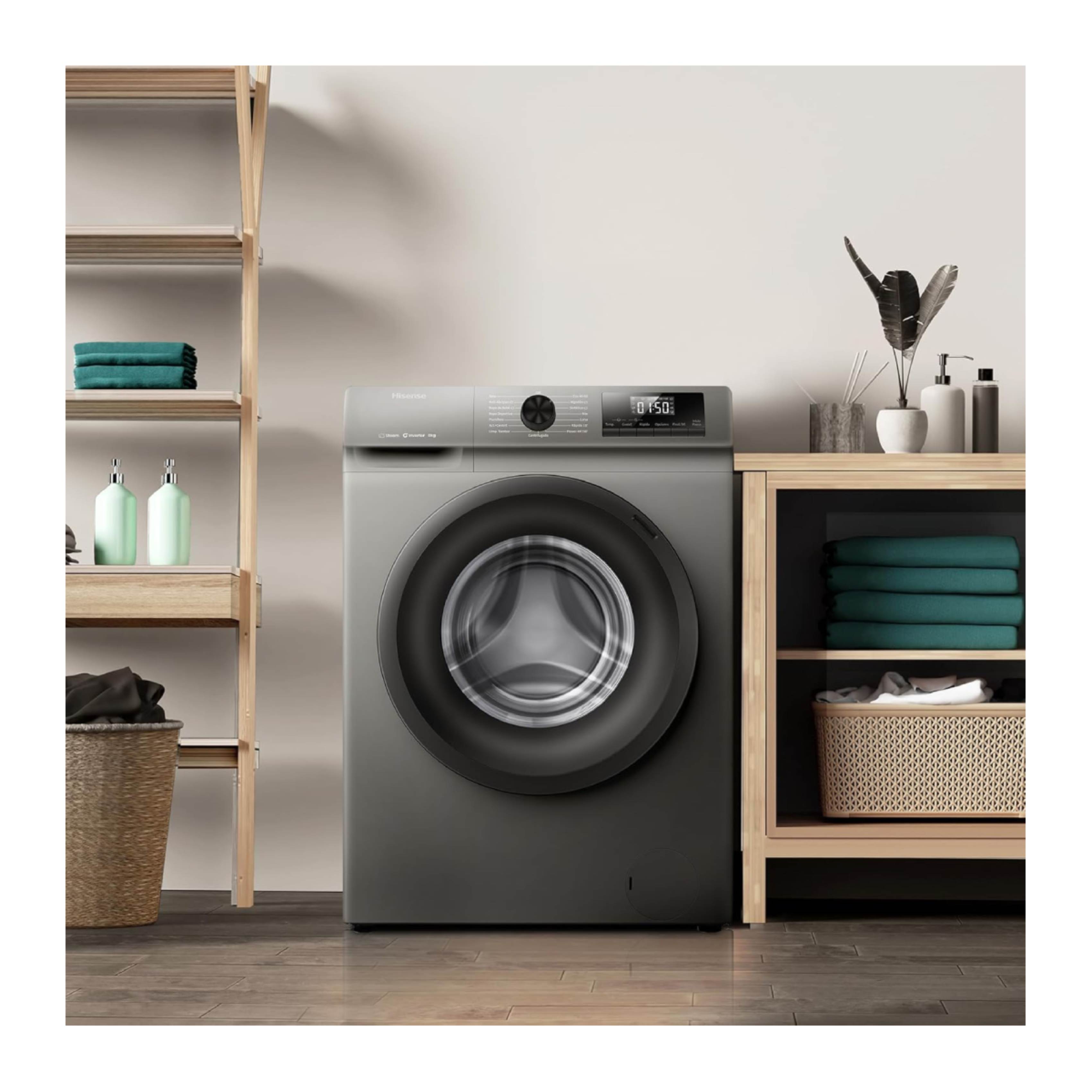 HISENSE WF1Q8041BT Πλυντήριο Ρούχων 8 kg, Γκρίζο  | Hisense| Image 4