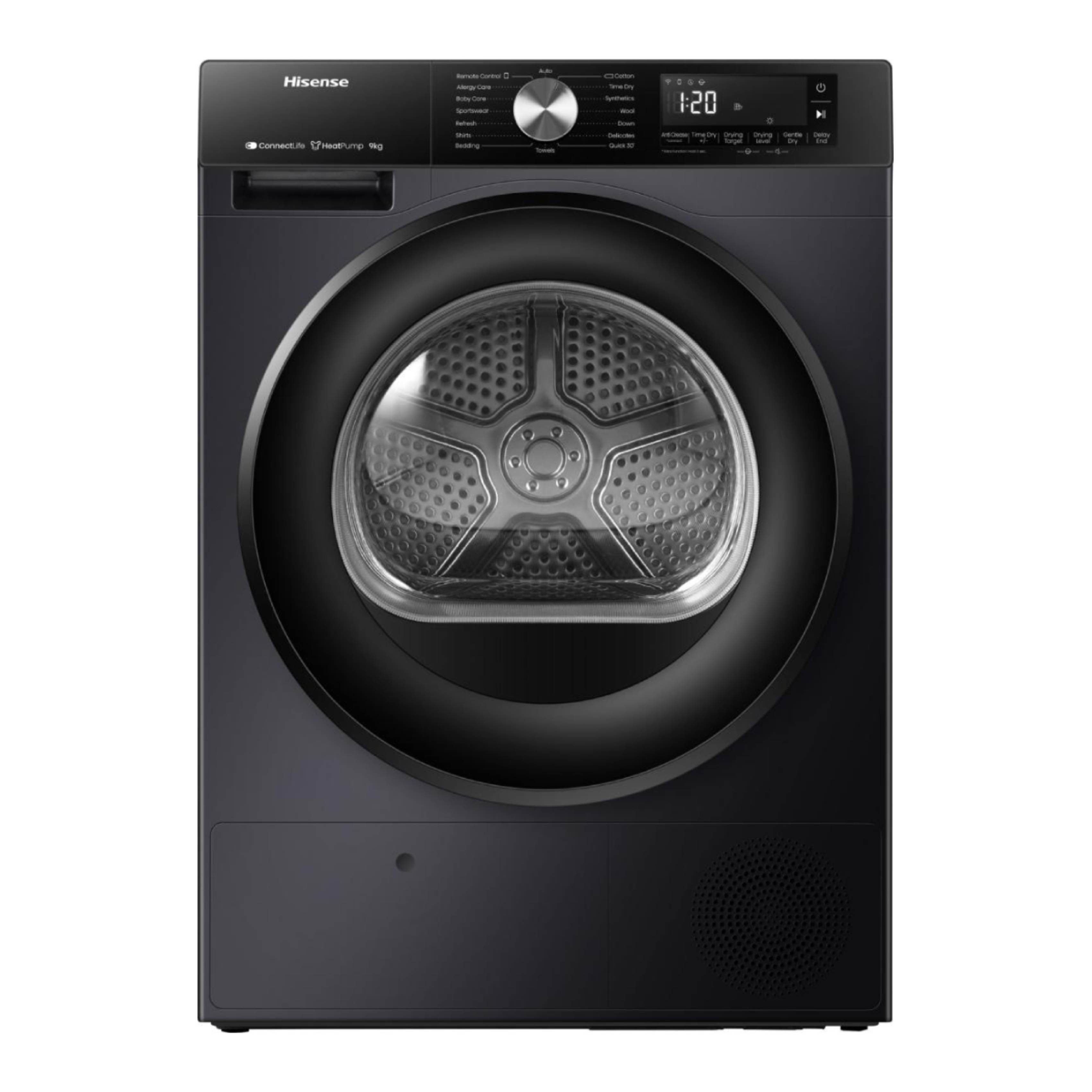 HISENSE DH3S902BB3 Στεγνωτήριο Ρούχων 9 kg, Μαύρο | Hisense| Image 1