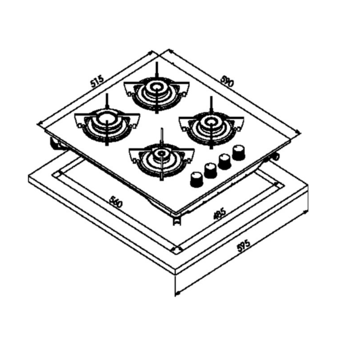 WILSON WVER4GWTWG.UK Εστία Υγραερίου 60 cm, Άσπρο | Wilson| Image 2