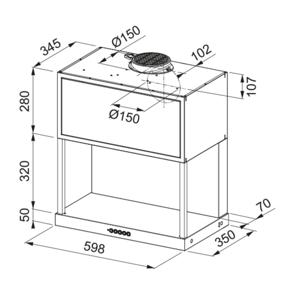 FRANKE FMA Modular F60 BK Matt Aπορροφητήρας Τζάκι, Μαύρο | Franke| Image 9