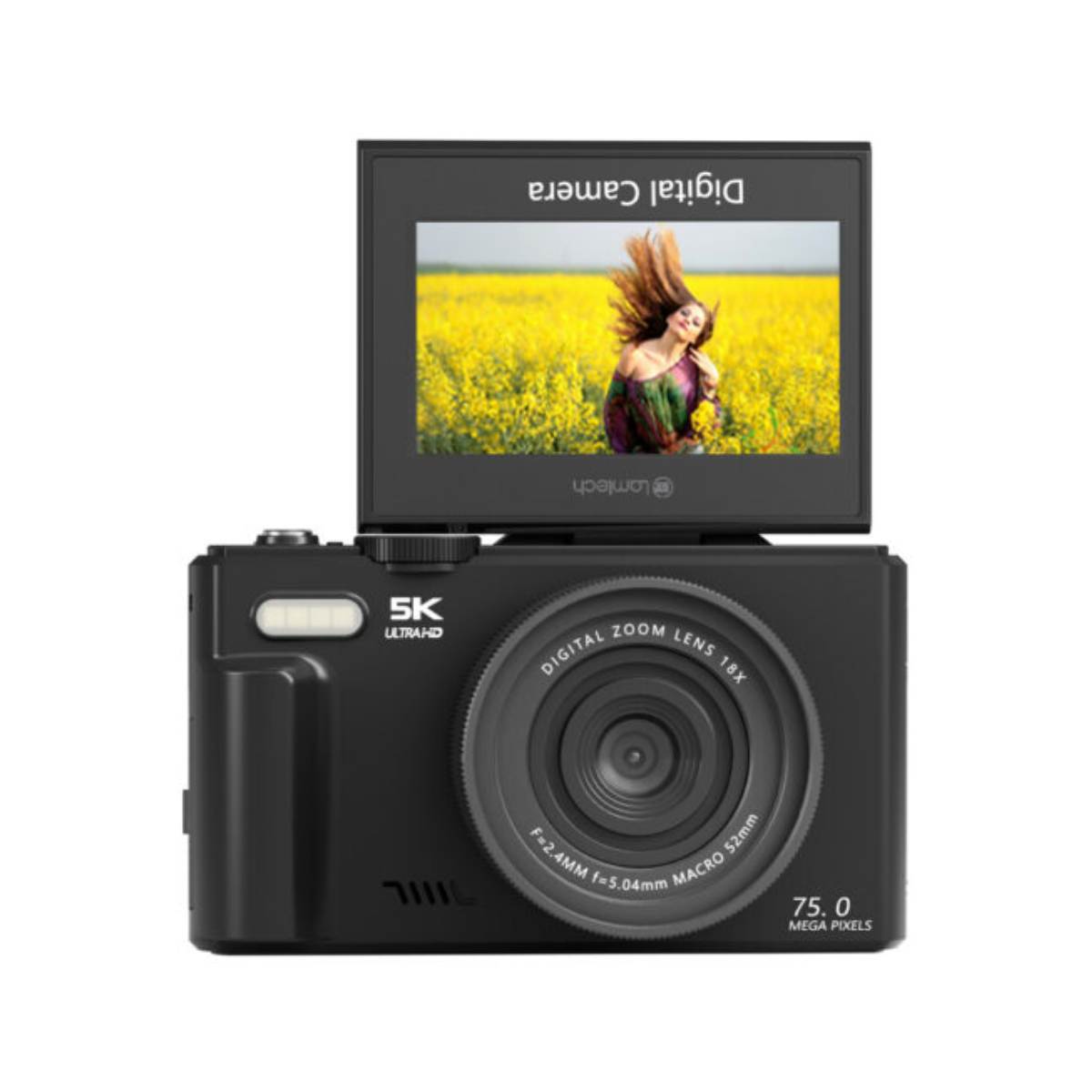 Image of suggested product: LAMTECH LAM980756 Ψηφιακή Φωτογραφική Μηχανή 5Κ Flip, Μαύρο 