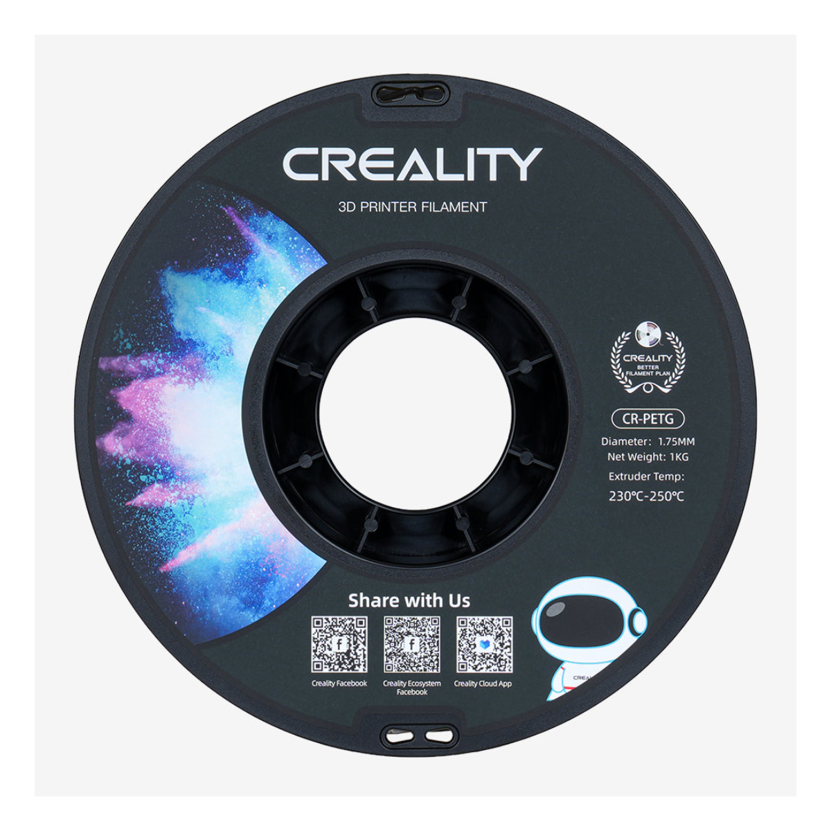 CREALITY CR-PETG Filament Υλικό Εκτύπωσης 1 kg, Μαύρο | Creality| Image 2