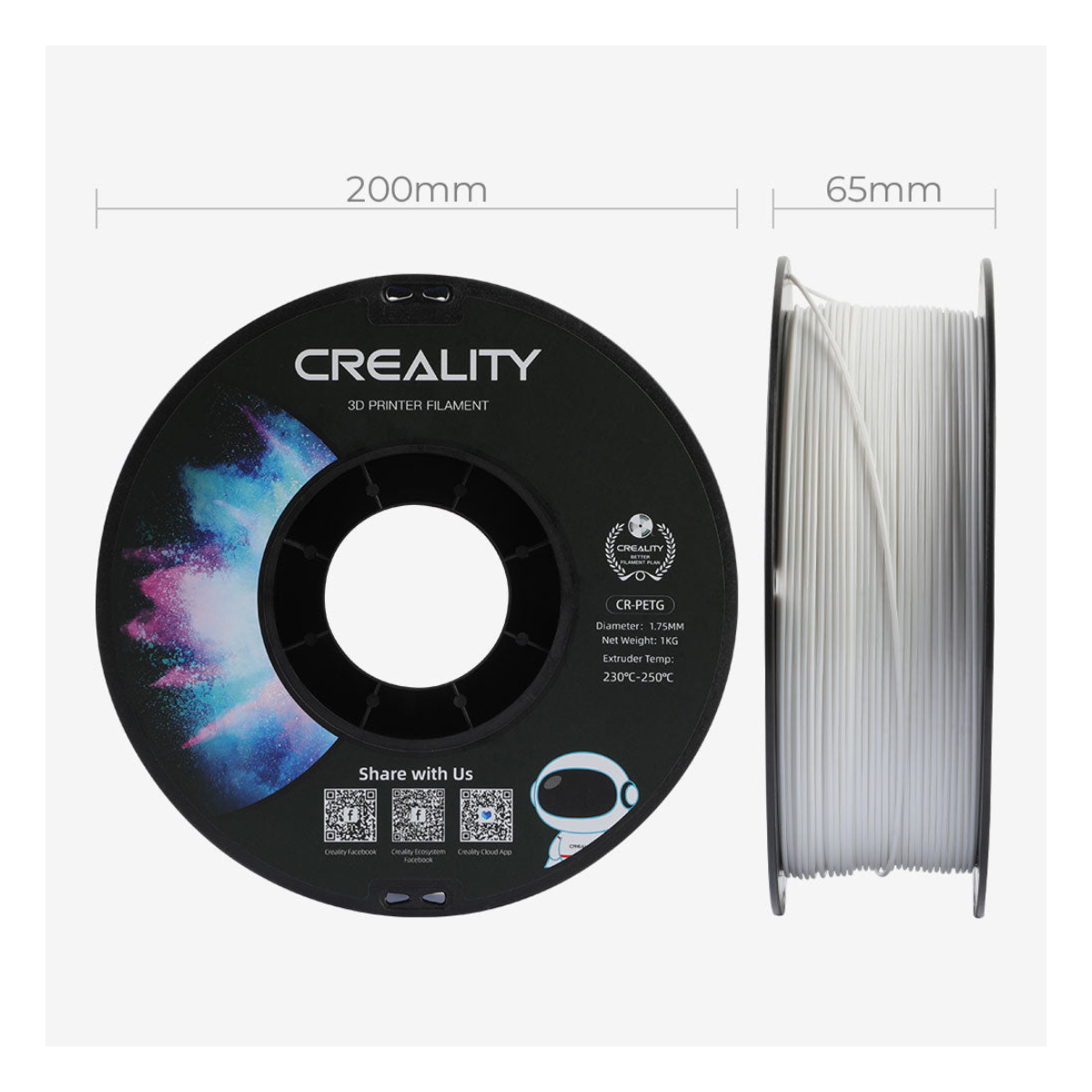 CREALITY CR-PETG Filament Υλικό Εκτύπωσης 1 kg, Άσπρο | Creality| Image 2