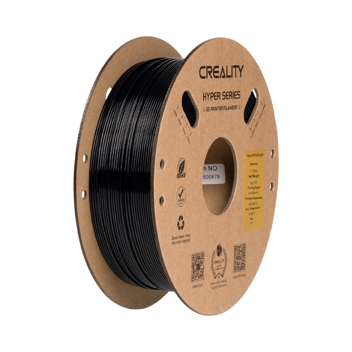 CREALITY  Hyper PETG Filament Υλικό Εκτύπωσης 1 kg, Μαύρο | Creality| Image 1