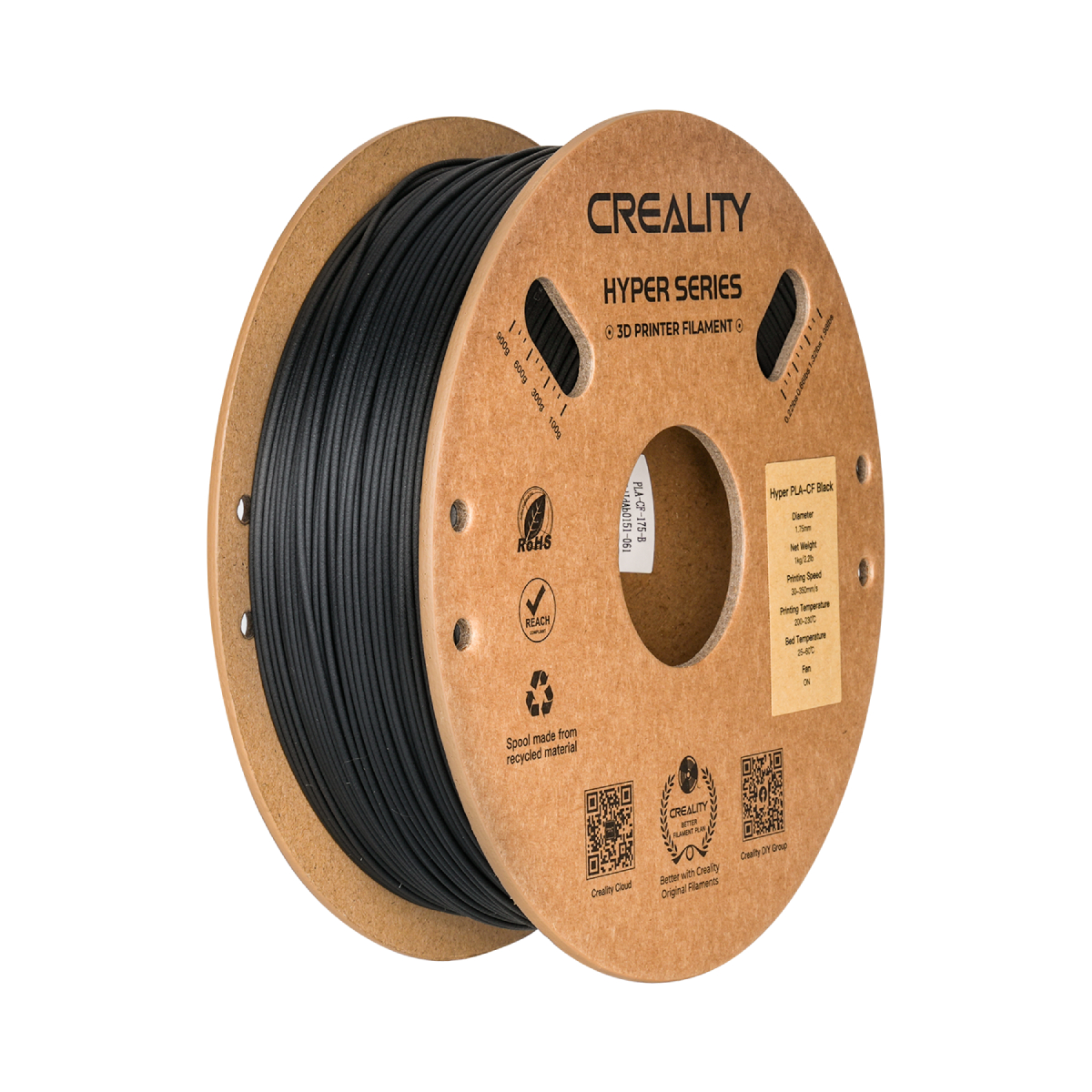 CREALITY Hyper PLA Carbon Fibre Filament Υλικό Εκτύπωσης 1 kg, Μαύρο | Creality| Image 1