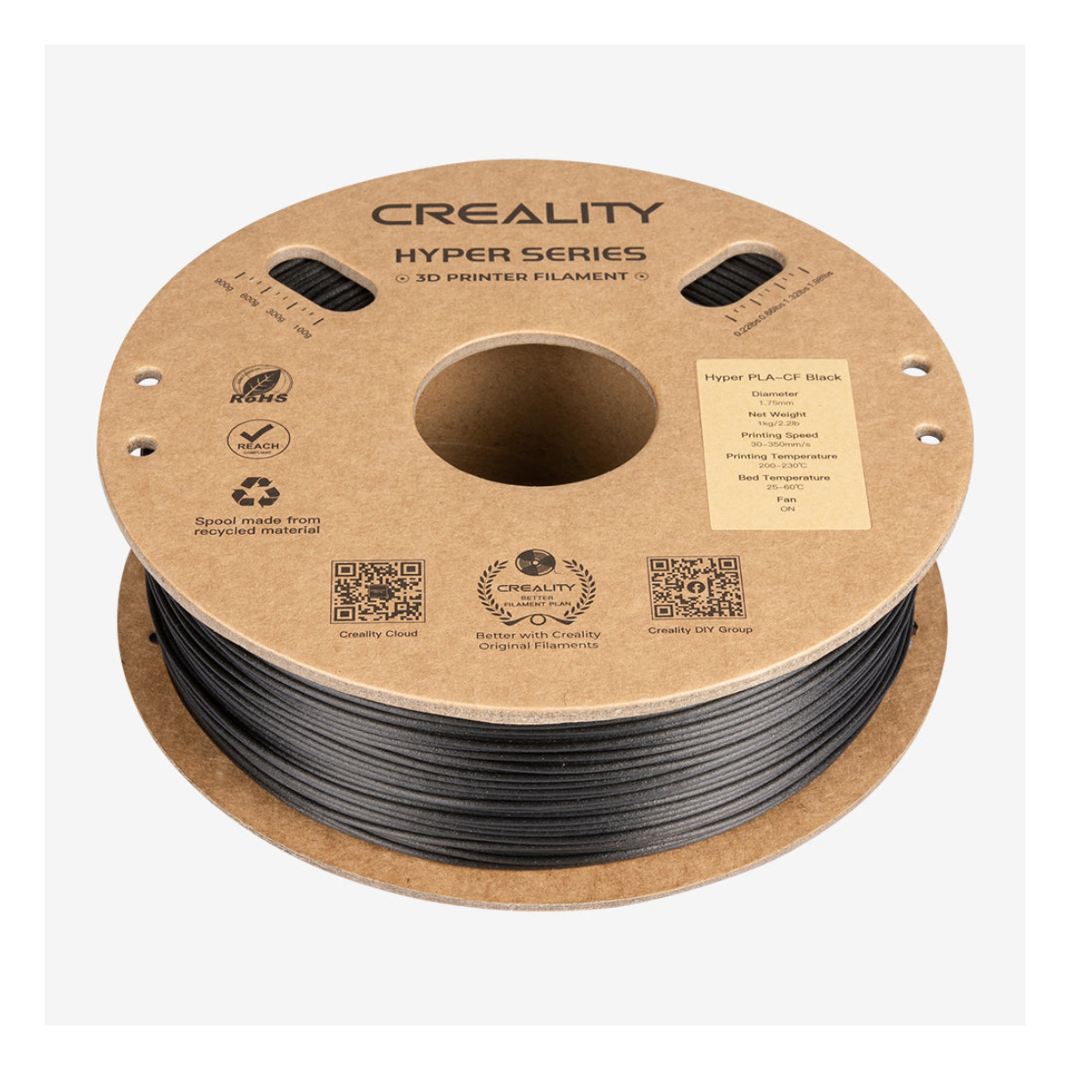 CREALITY Hyper PLA Carbon Fibre Filament Υλικό Εκτύπωσης 1 kg, Μαύρο | Creality| Image 3