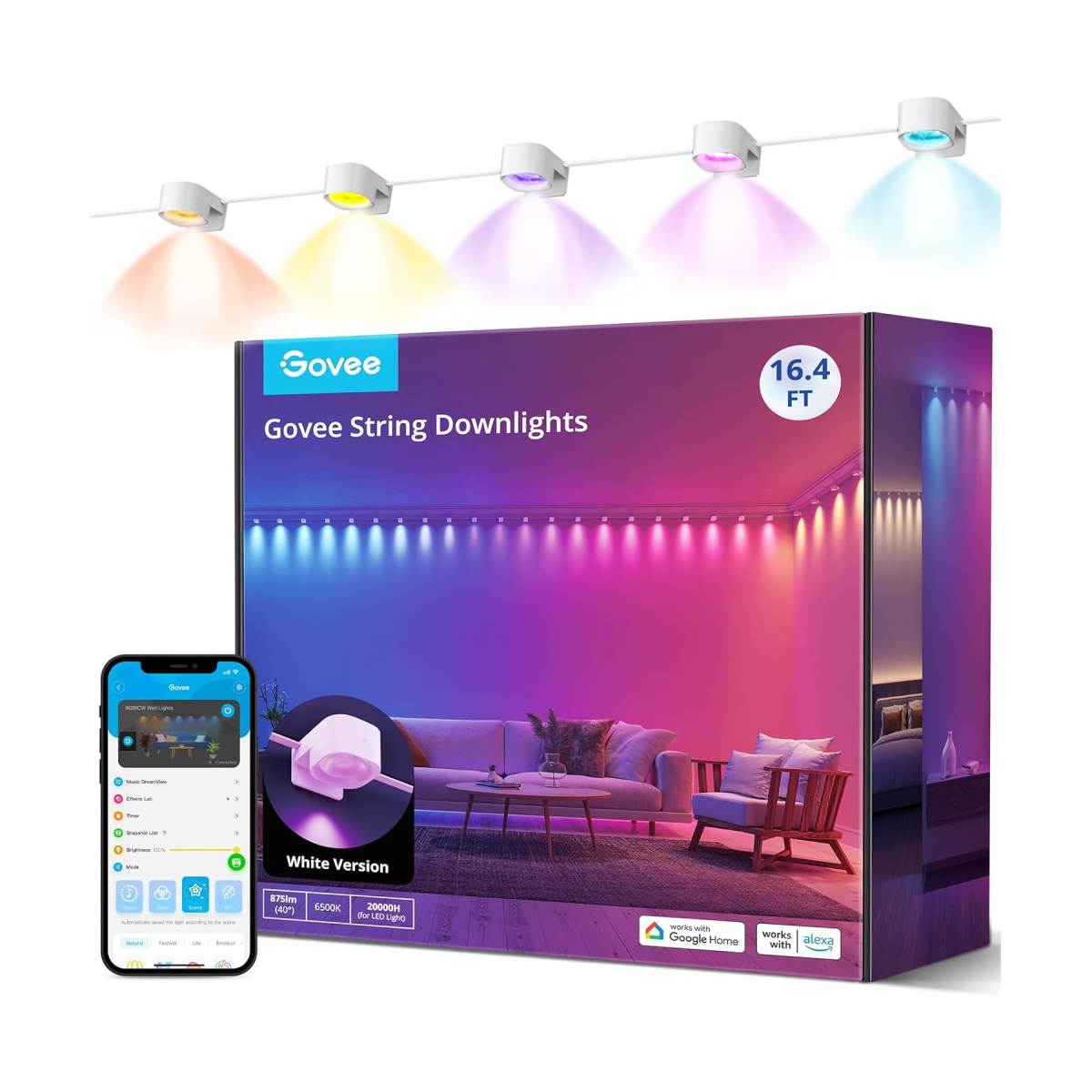 GOVEE H608A RGBIC Downlights Έξυπνη Ταινία LED Φωτισμού 5m,  Πολύχρωμο | Govee| Image 1