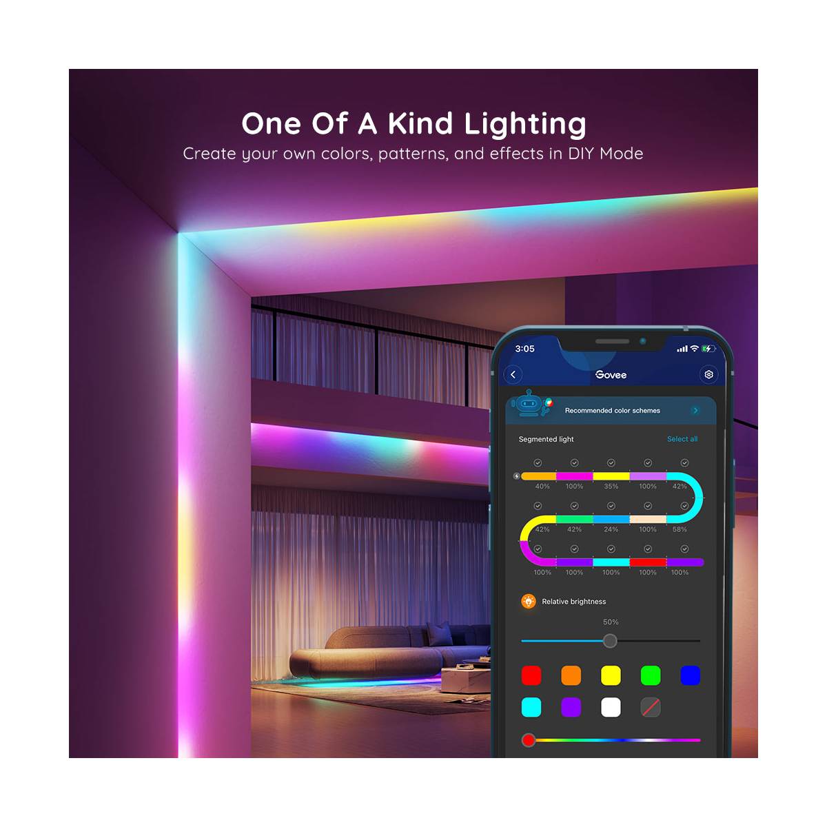 GOVEE H618C Smart LED Ταινία 10m, Πολύχρωμο  | Govee| Image 3