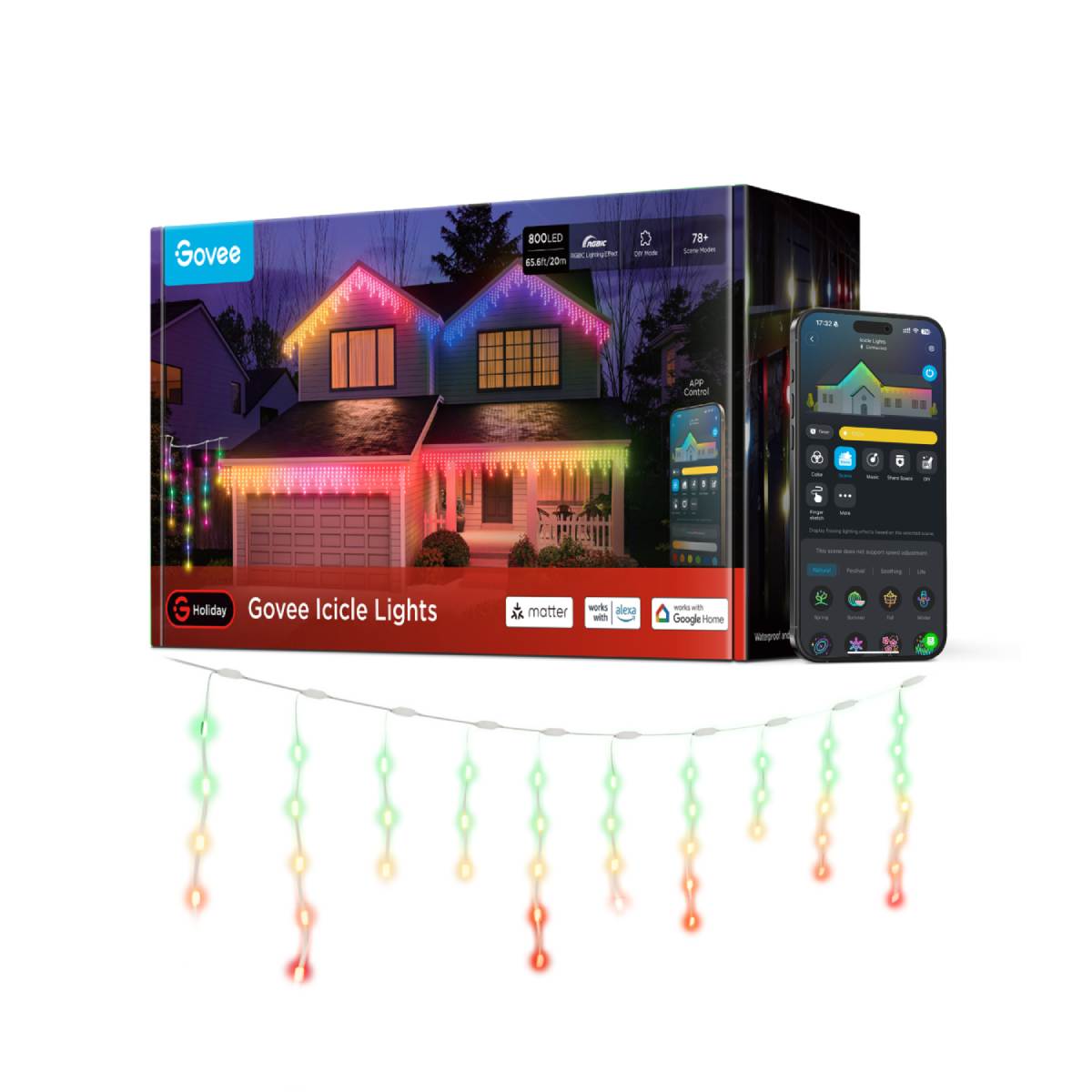 GOVEE H70D1 Smart LED Ταινία Φωτισμού Εξωτερικού Χώρου Καταρράκτης 10m, Πολύχρωμο | Govee| Image 1