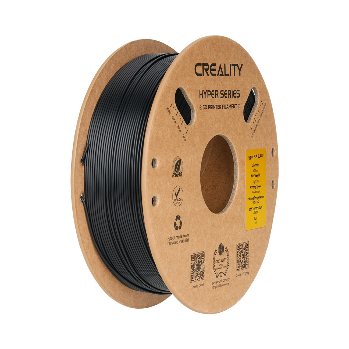 CREALITY Hyper PLA Filament Υλικό Εκτύπωσης 1 kg, Μαύρο | Creality| Image 1