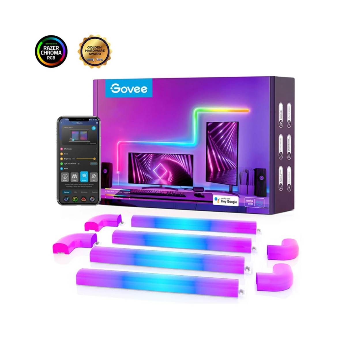 GOVEE B6062201 Gaming Μπάρες Φωτισμού για Τοίχο, (6tubes+1curve) | Govee| Image 2