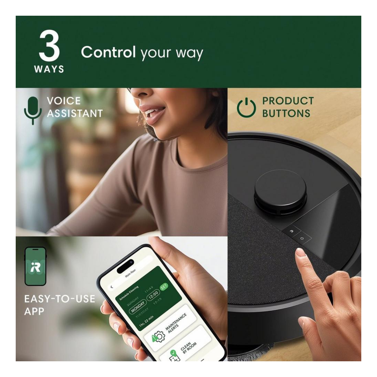 ROOMBA G185040 Plus 405 Combo+ Ρομποτική Σκούπα-Σφουγγαρίστρα με Κάδο, Μαύρο | Irobot| Image 4