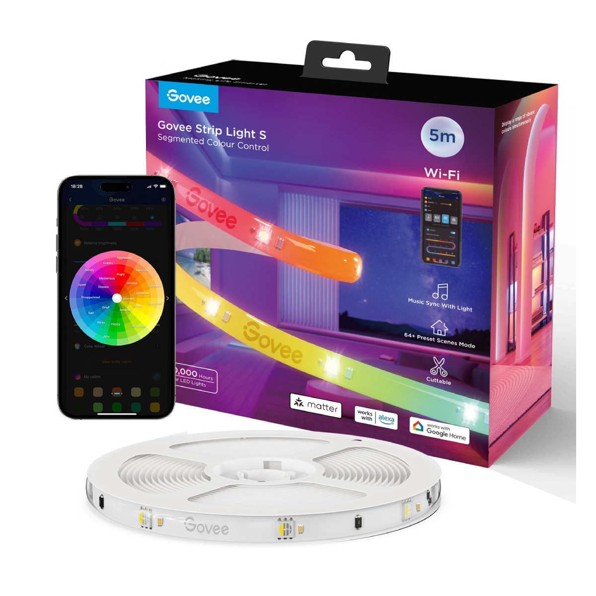 GOVEE H612A RGBIC Smart LED Strip with Protective Coating 5m, Multicolor  | Govee| Image 1