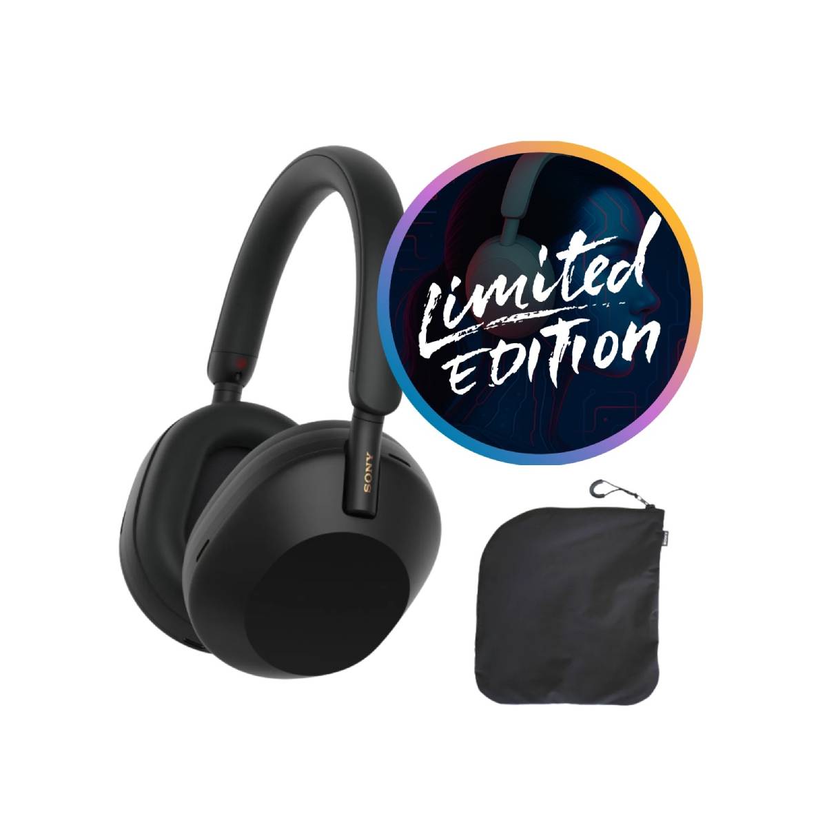 SONY WH1000XM5SAB.CE7 Noise Cancelling Ασύρματα Ακουστικά Limited Edition Soft Case εκδοχή, Μαύρο | Sony| Image 1