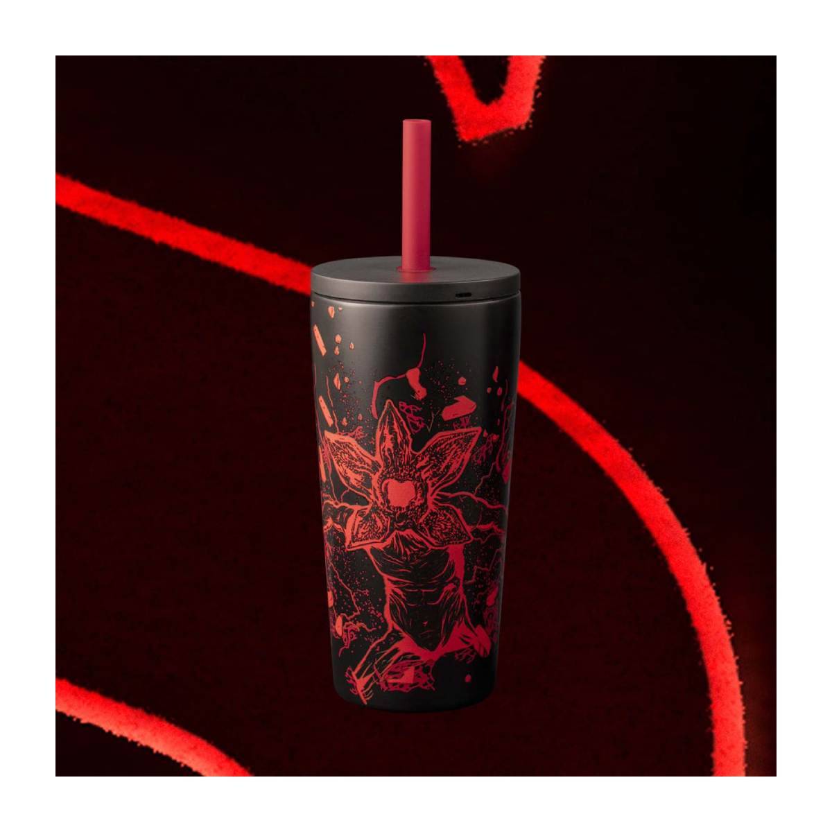 BIALETTI BIALE39 Stranger Things Tumbler με Glow-in-the-Dark Εφέ & Καλαμάκι, 600ml | Bialetti| Image 1