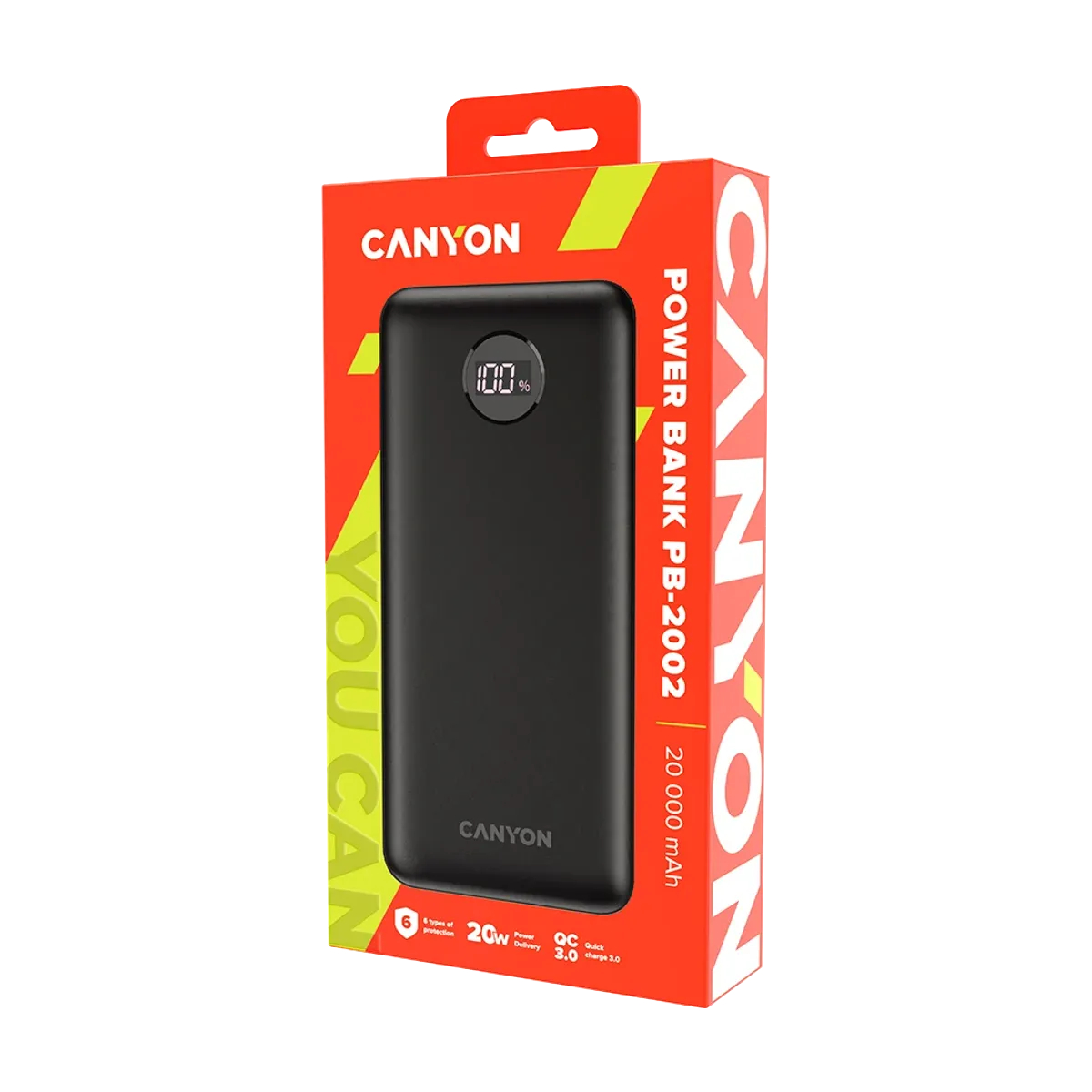 CANYON CNE-CPB2002B Φορητή Μπαταρία 20000 mAh, Μαύρο | Canyon| Image 4