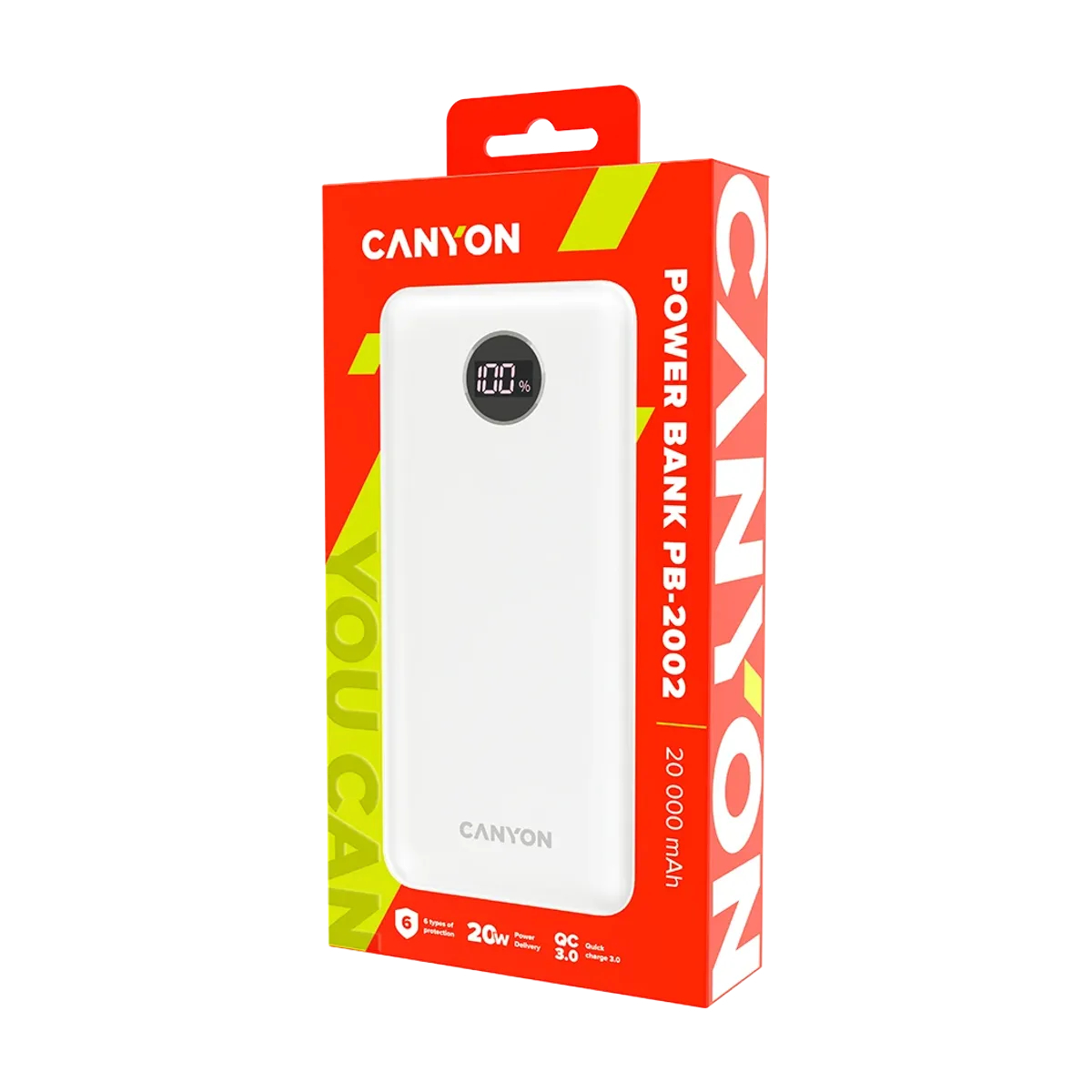 CANYON CNE-CPB2002W Φορητή Μπαταρία 20000 mAh, Άσπρο | Canyon| Image 4