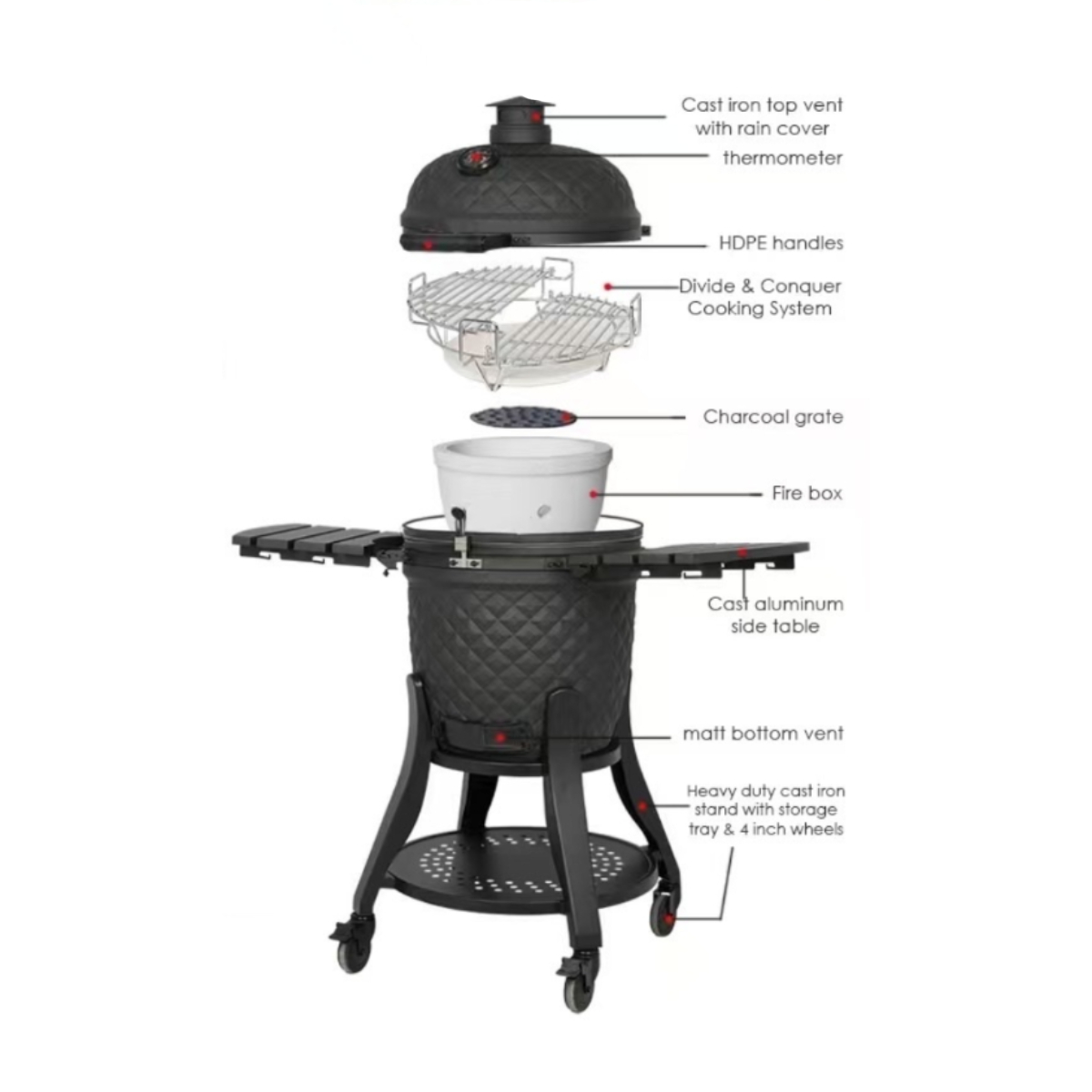 KAMADO IMS-PREMIUM 22 Ψησταριά Κάρβουνου Φ46.5cm | Kamado| Image 5