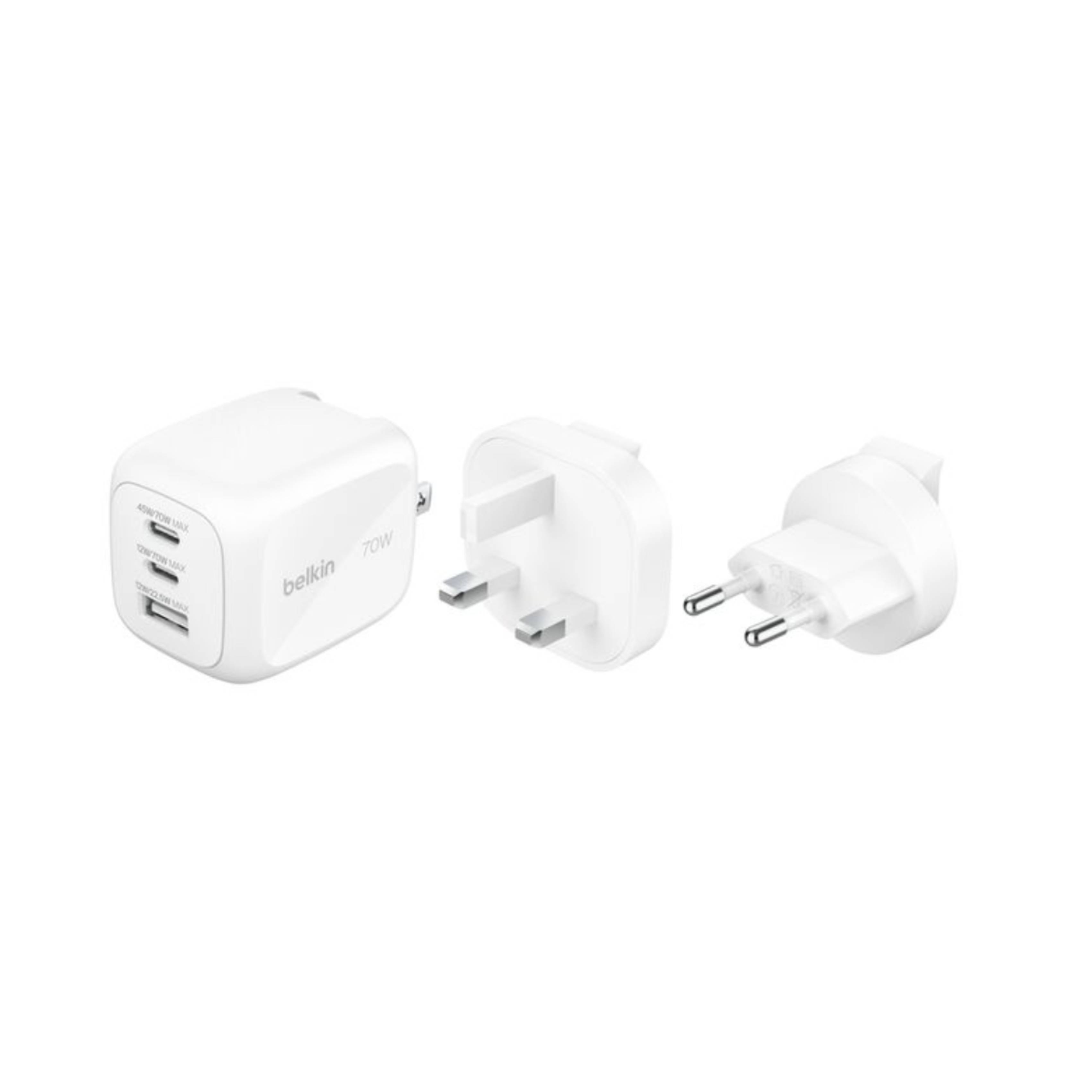 Image of suggested product: Belkin BoostCharge Pro 70W Τριπλός Φορτιστής GaN με Travel Adapter Kit, Άσπρο