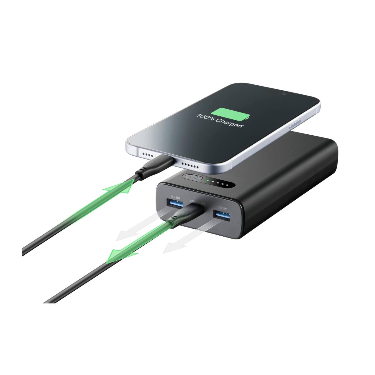 Cellularline Fast PD 20000 Power Bank Φορητή Μπαταρία 20.000 mAh, Μαύρο | Cellular-line| Image 2