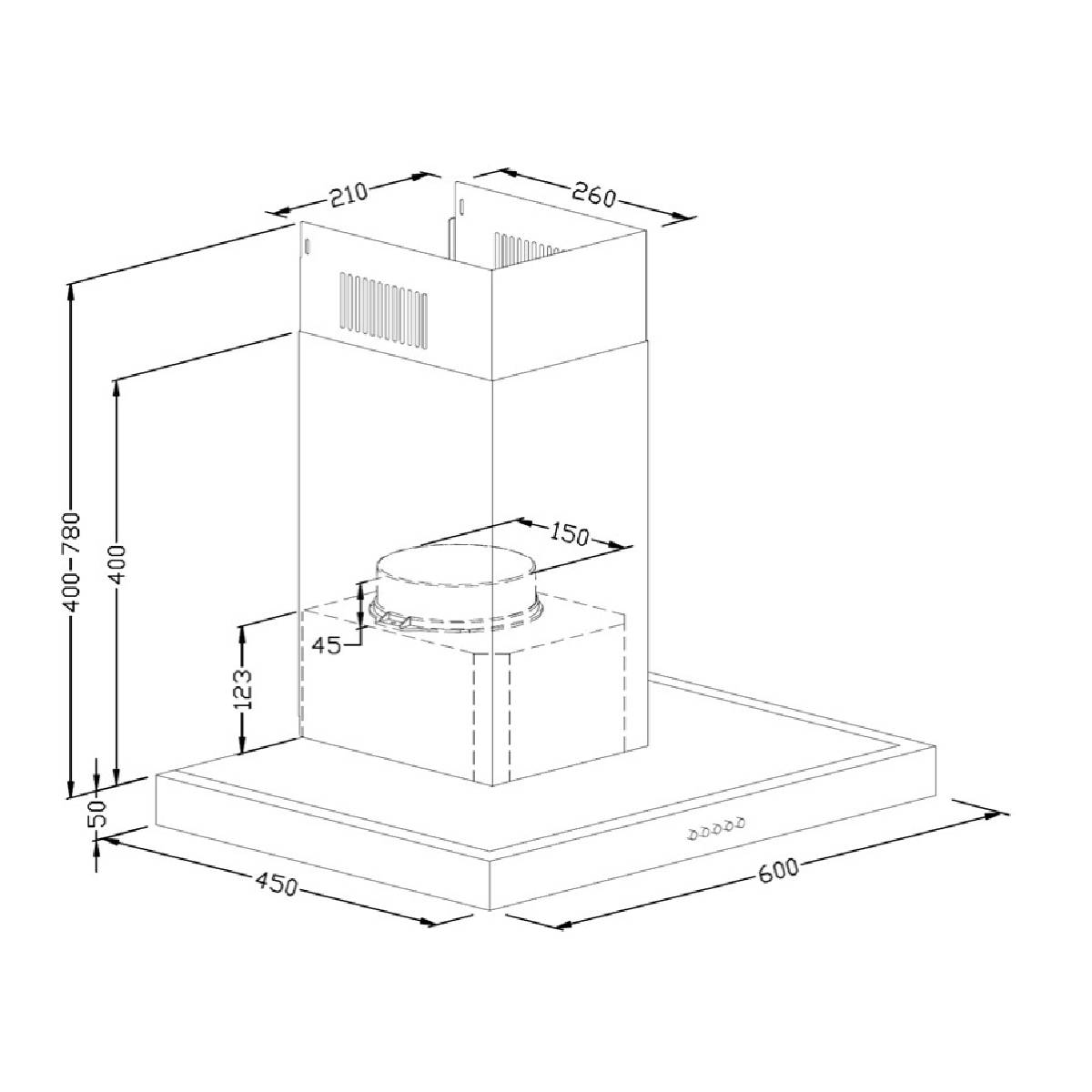 WILSON WH65TAIX Απορροφητήρας Tζάκι 60cm, Inox  | Wilson| Image 2